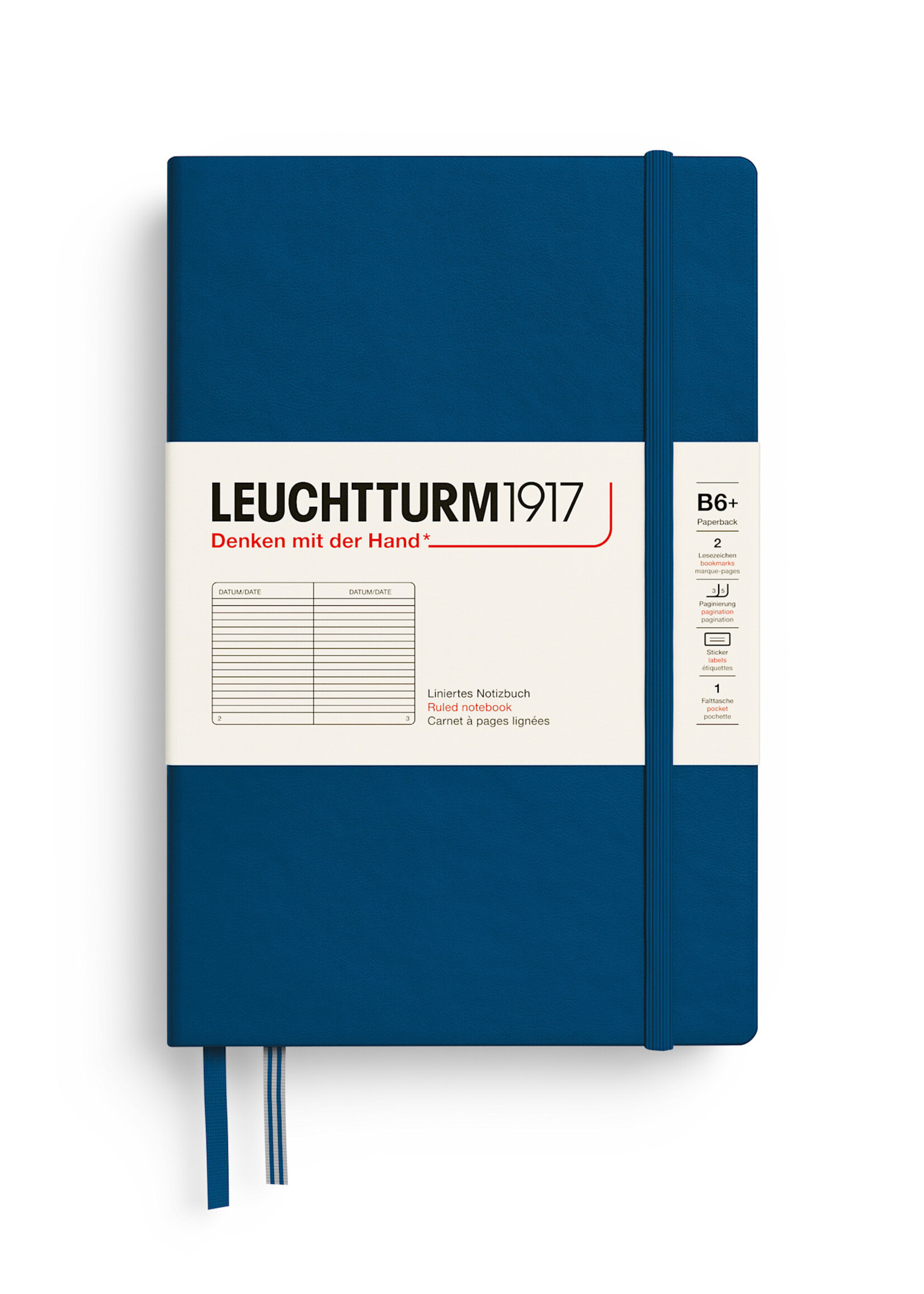 Leuchtturm1917 Notitieboek Slim B6+ Hard Cover Gelijnd Indigo