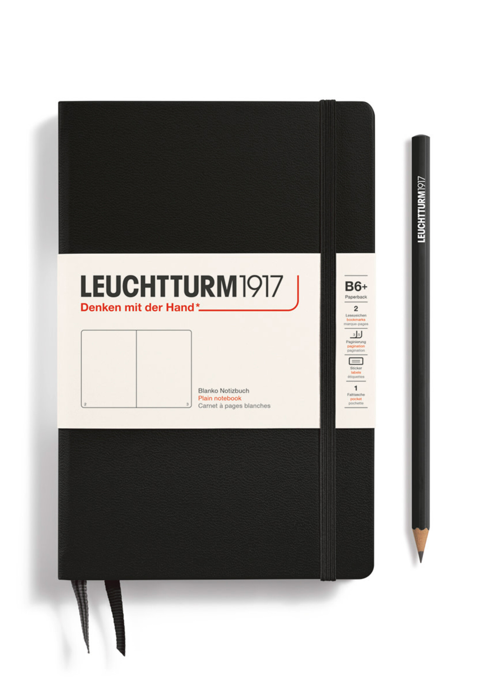 Leuchtturm1917 Notitieboek Slim B6+ Hard Cover Blanco Black