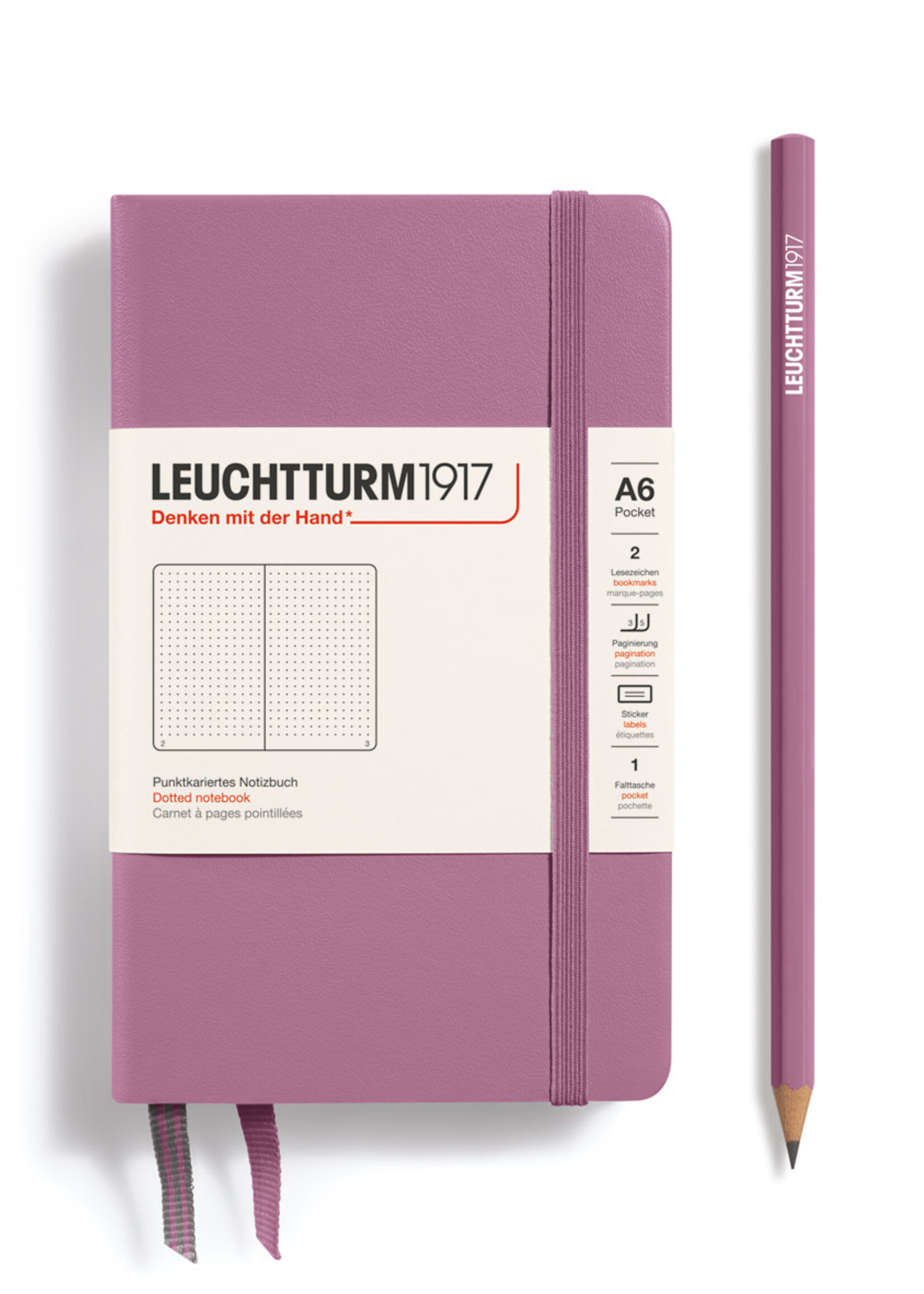 Leuchtturm1917 Notitieboek Hard Cover Pocket A6 Dusty Rose Dotted