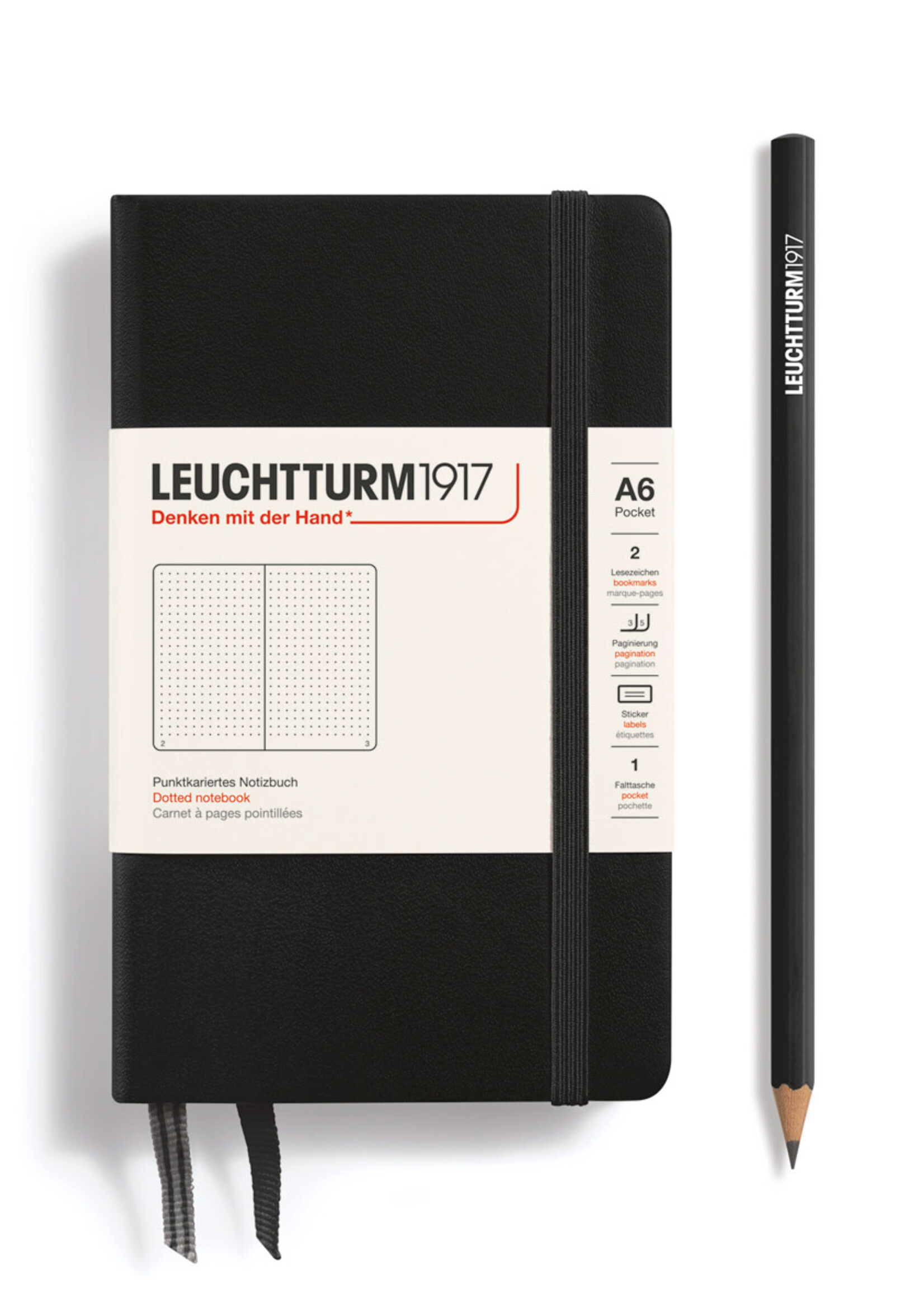 Leuchtturm1917 Notitieboek Hard Cover Pocket A6 Black Dotted