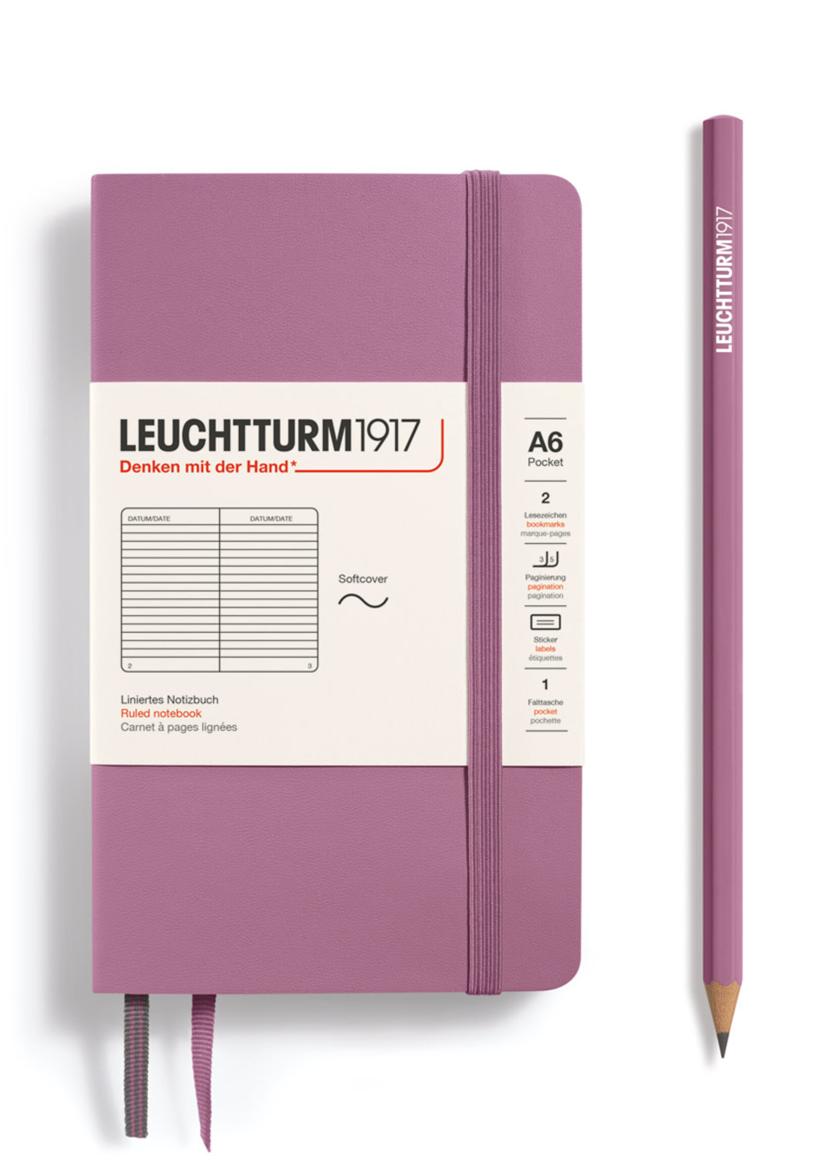 Leuchtturm1917 Notitieboek Soft Cover Pocket A6 Dusty Rose Gelijnd