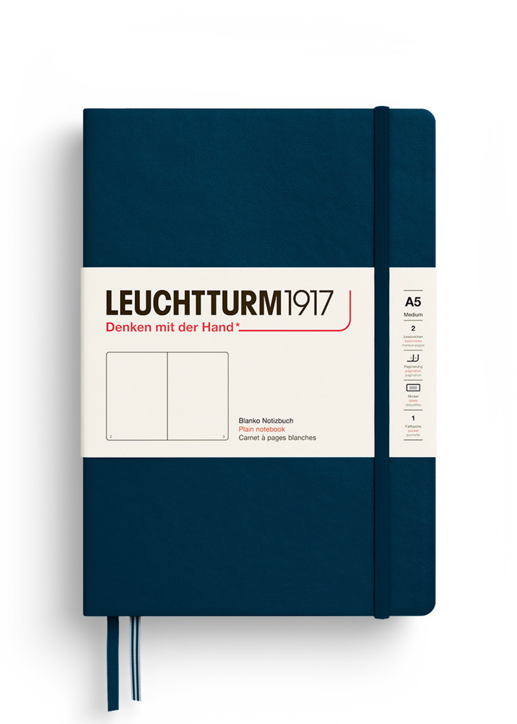 Leuchtturm1917 Notitieboek Medium A5 Hard Cover Blanco Deep sea