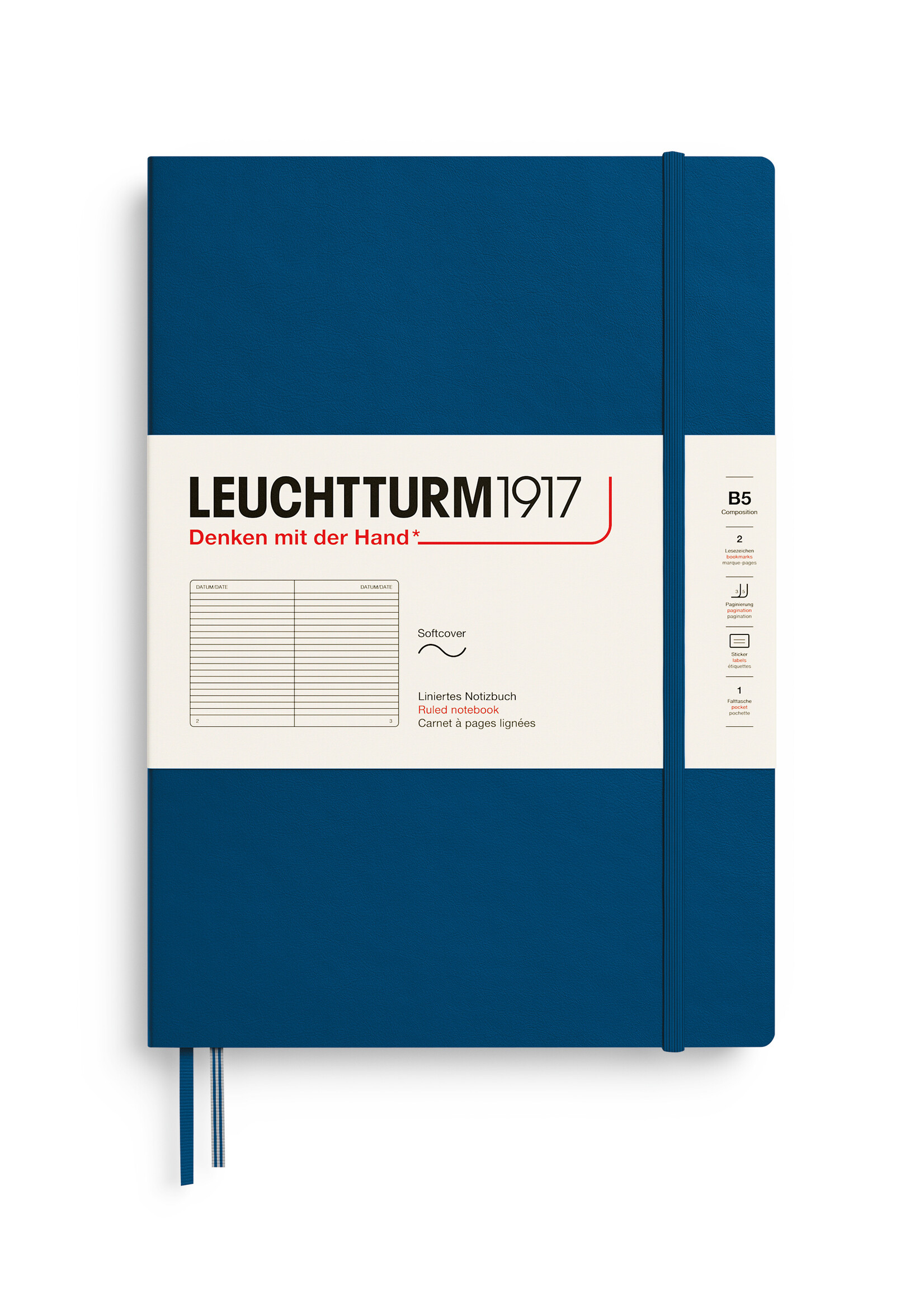 Leuchtturm1917 Notitieboek Composition B5 Soft Cover Indigo Gelijnd