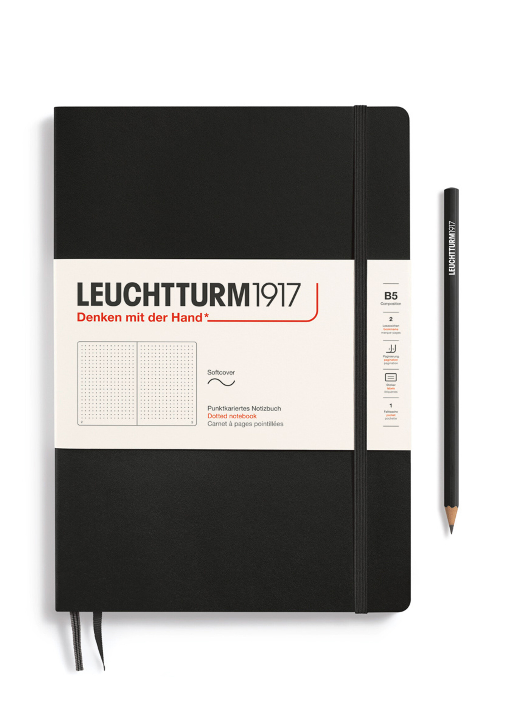 Leuchtturm1917 Notitieboek Composition B5 Hard Cover Black Dotted