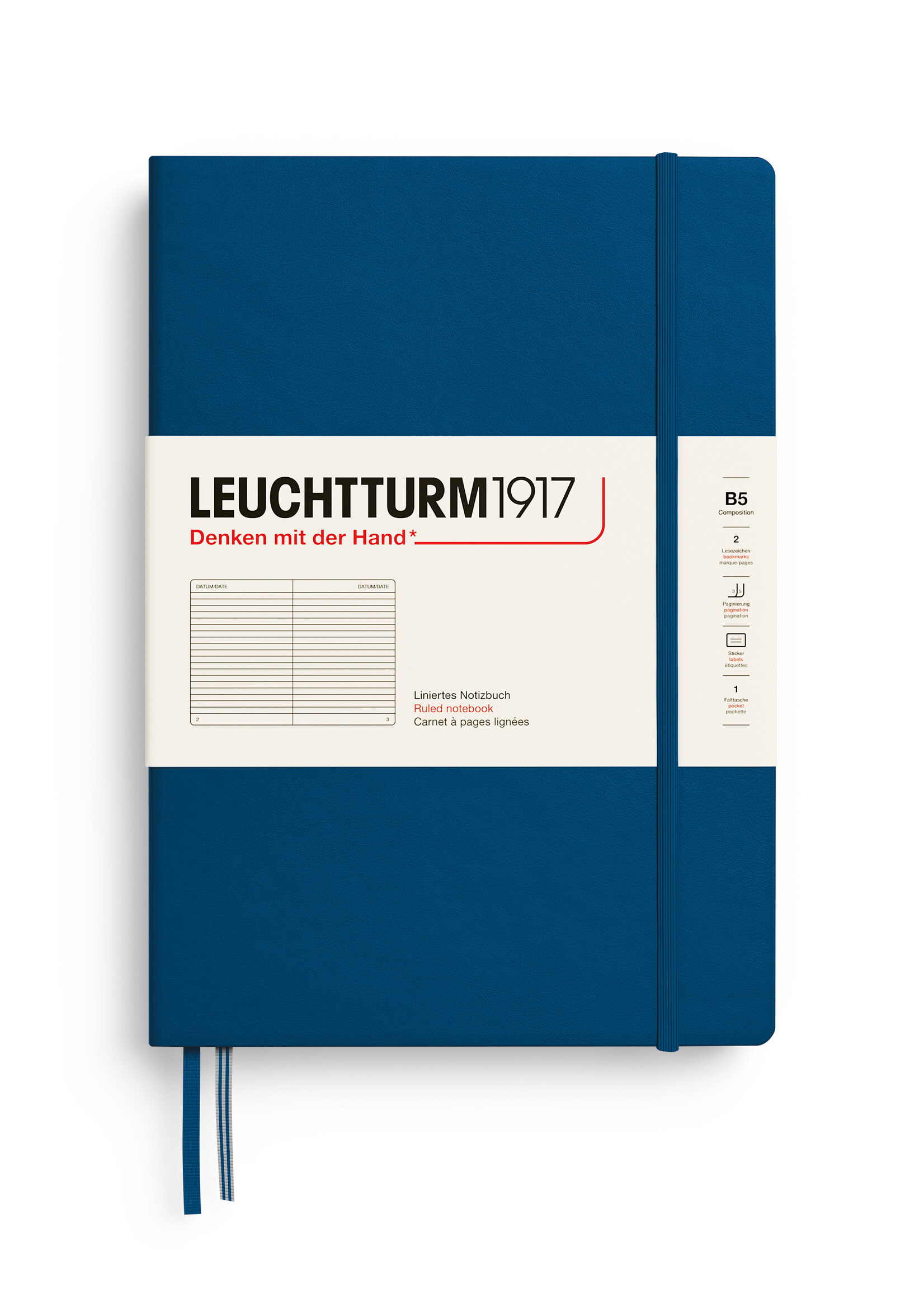 Leuchtturm1917 Notitieboek Composition B5 Hard Cover Indigo Gelijnd