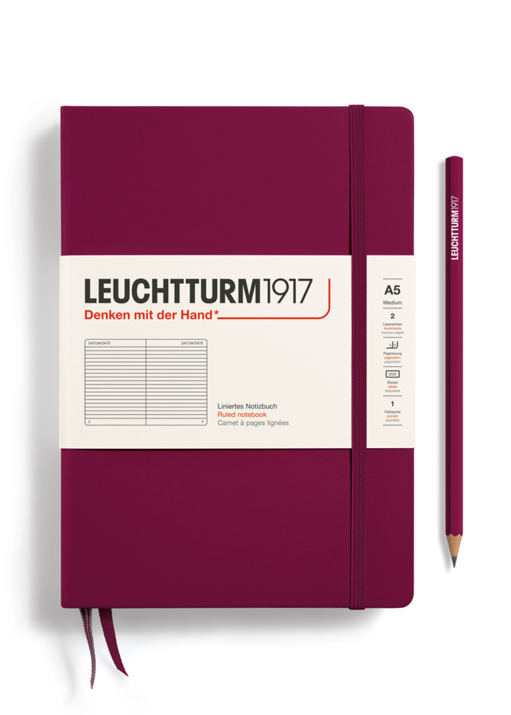 Leuchtturm1917 Notitieboek Medium Hard Cover Port Red