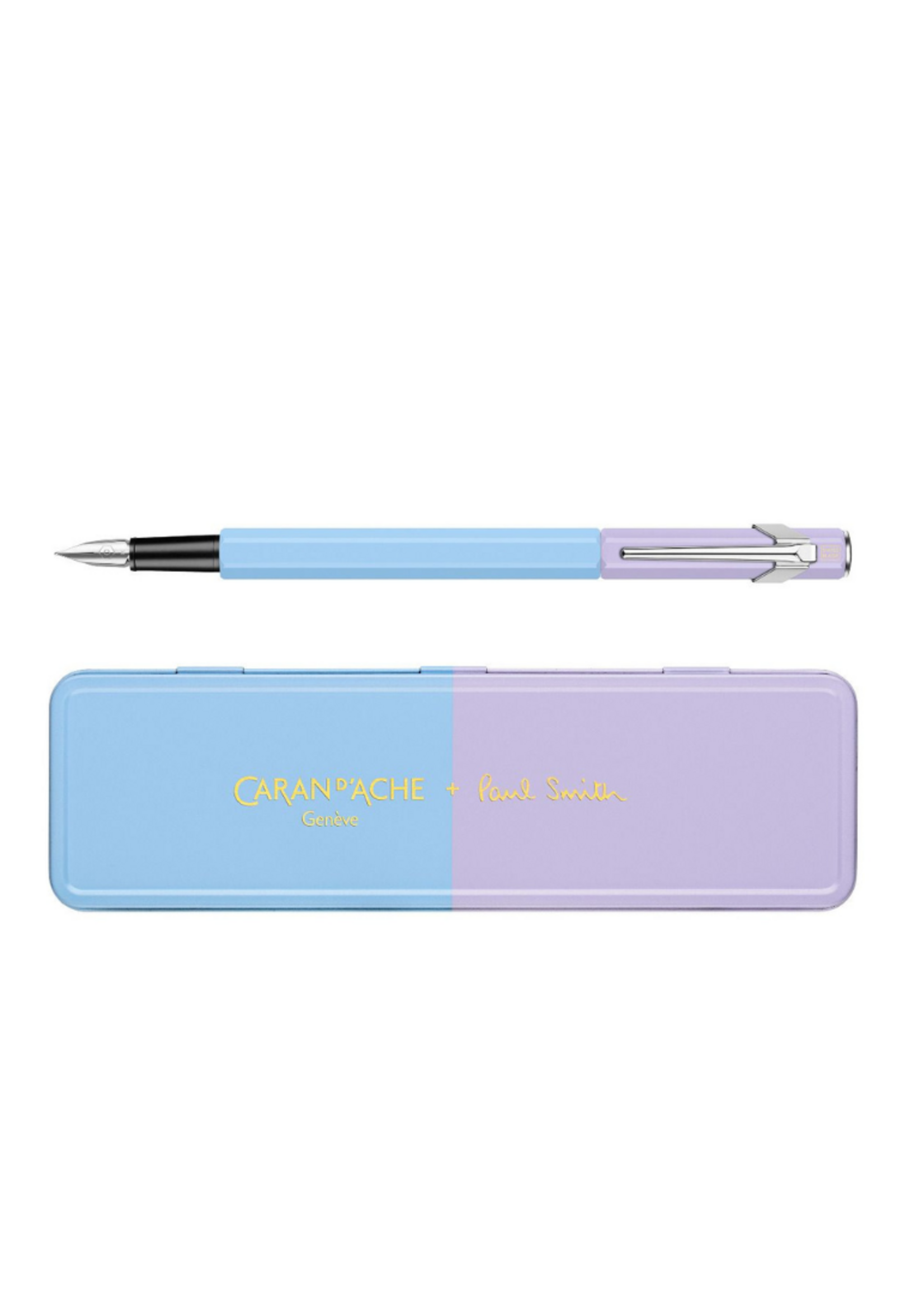 Caran d'Ache 849 + Paul Smith Limited Edition IV vulpen Fijn  SKYBLUE/LAVENDER