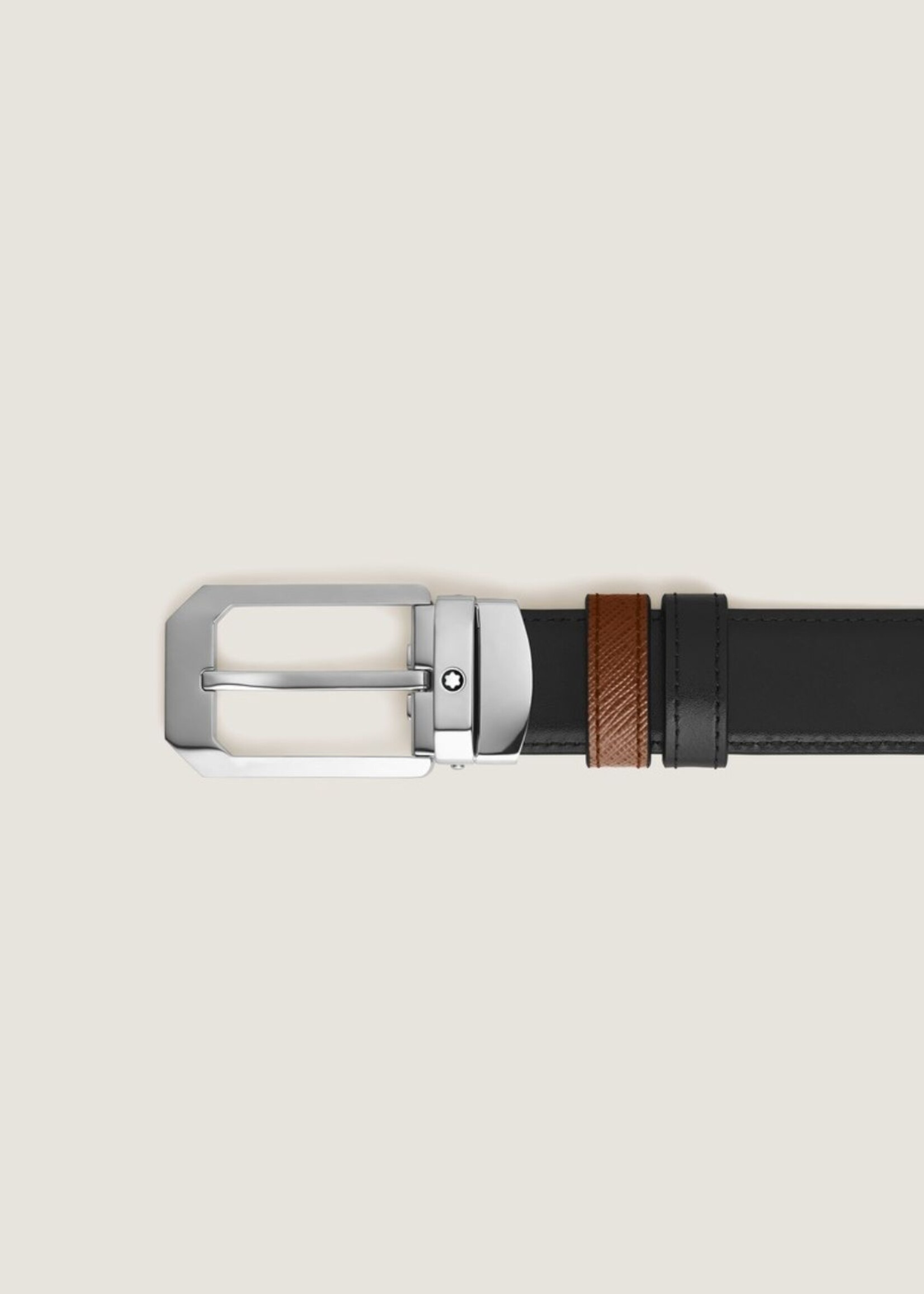 Montblanc  Riem 30 mm Palladium Sartorial Omkeerbaar Fauve/Black