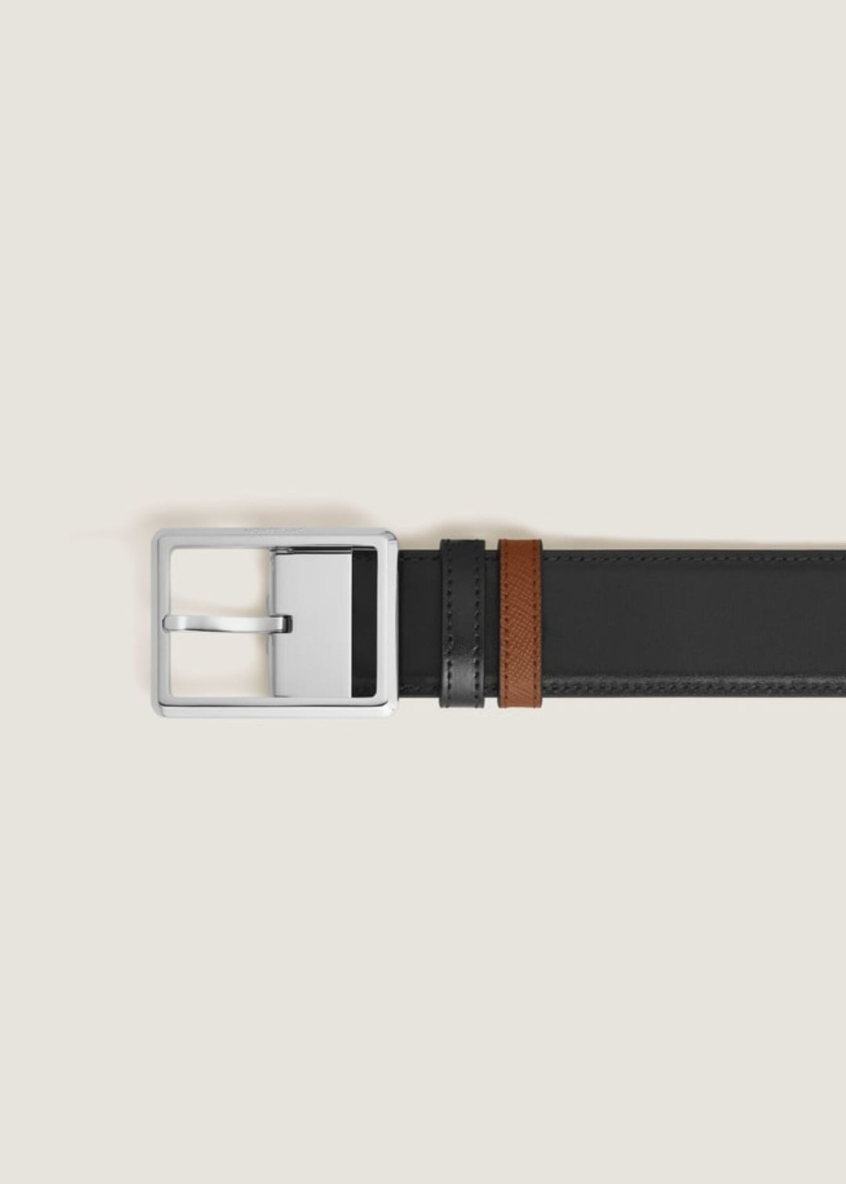 Montblanc Riem 35 mm Palladium Omkeerbaar Sartorial Fauve/ Meisterstück Black
