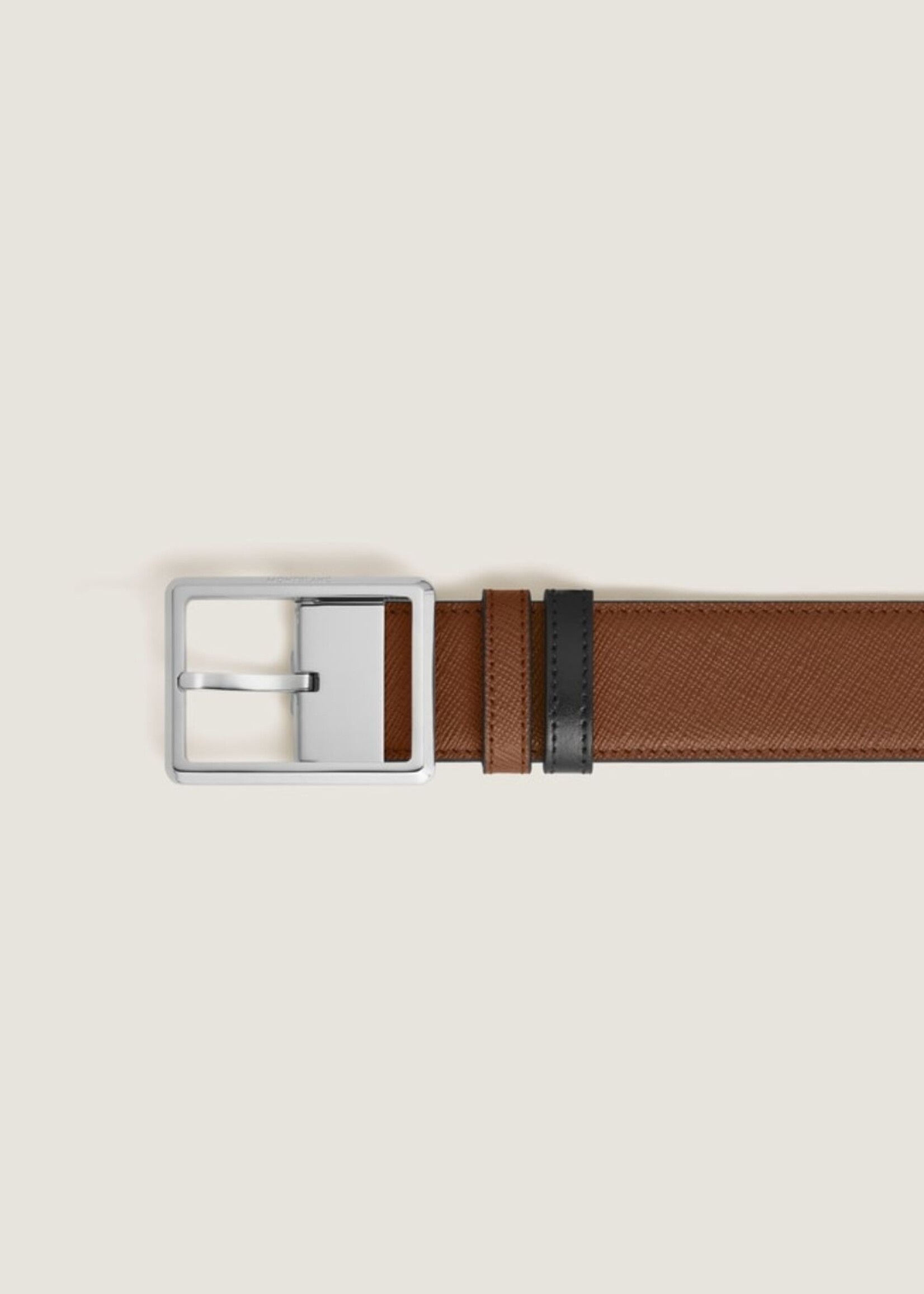 Montblanc Riem 35 mm Palladium Omkeerbaar Sartorial Fauve/ Meisterstück Black