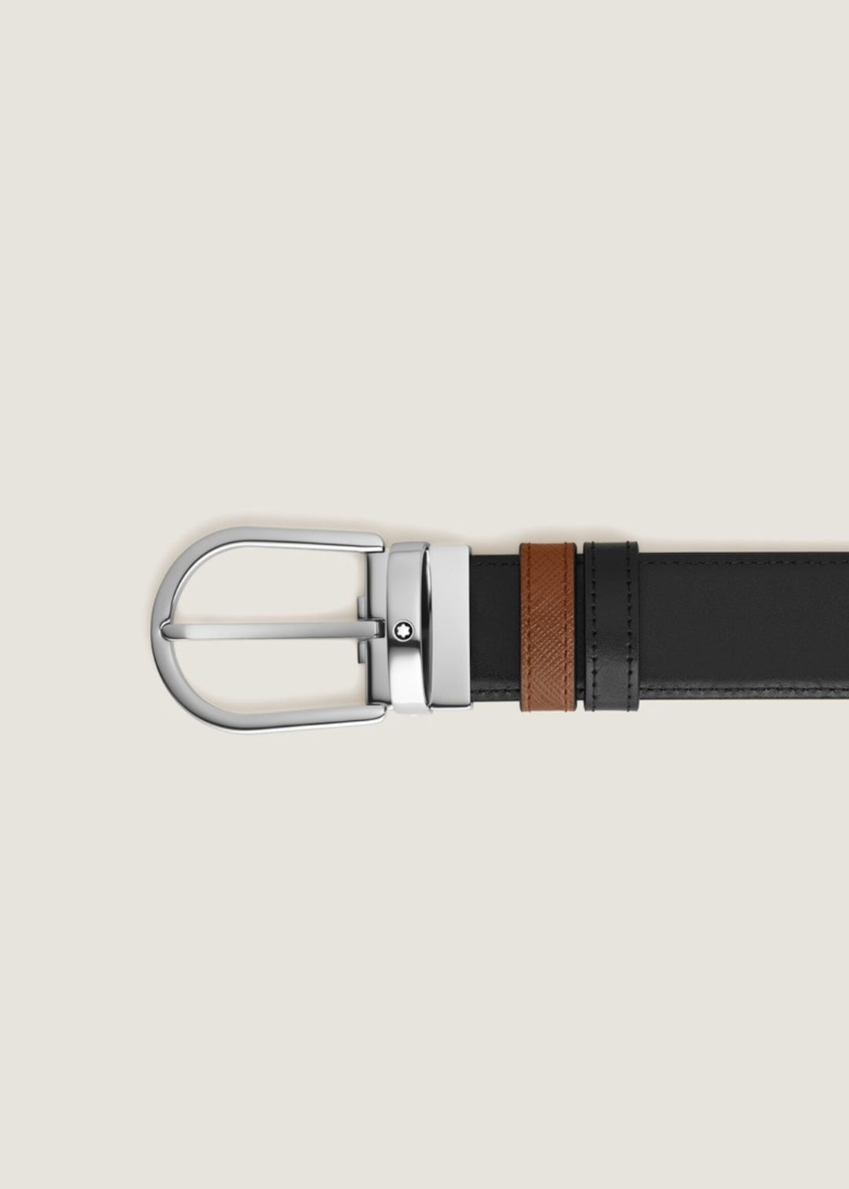 Montblanc Riem 35 mm Palladium Omkeerbaar Sartorial Fauve / Meisterstück Black