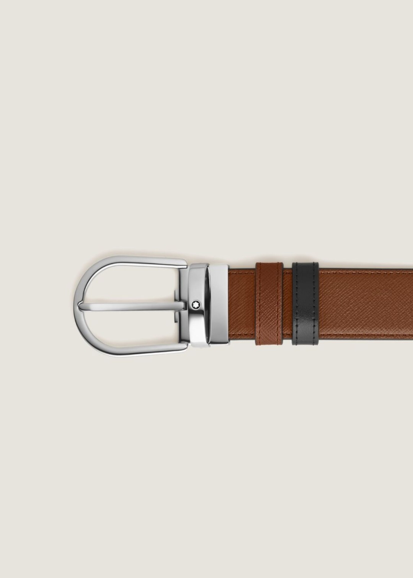 Montblanc Riem 35 mm Palladium Omkeerbaar Sartorial Fauve / Meisterstück Black