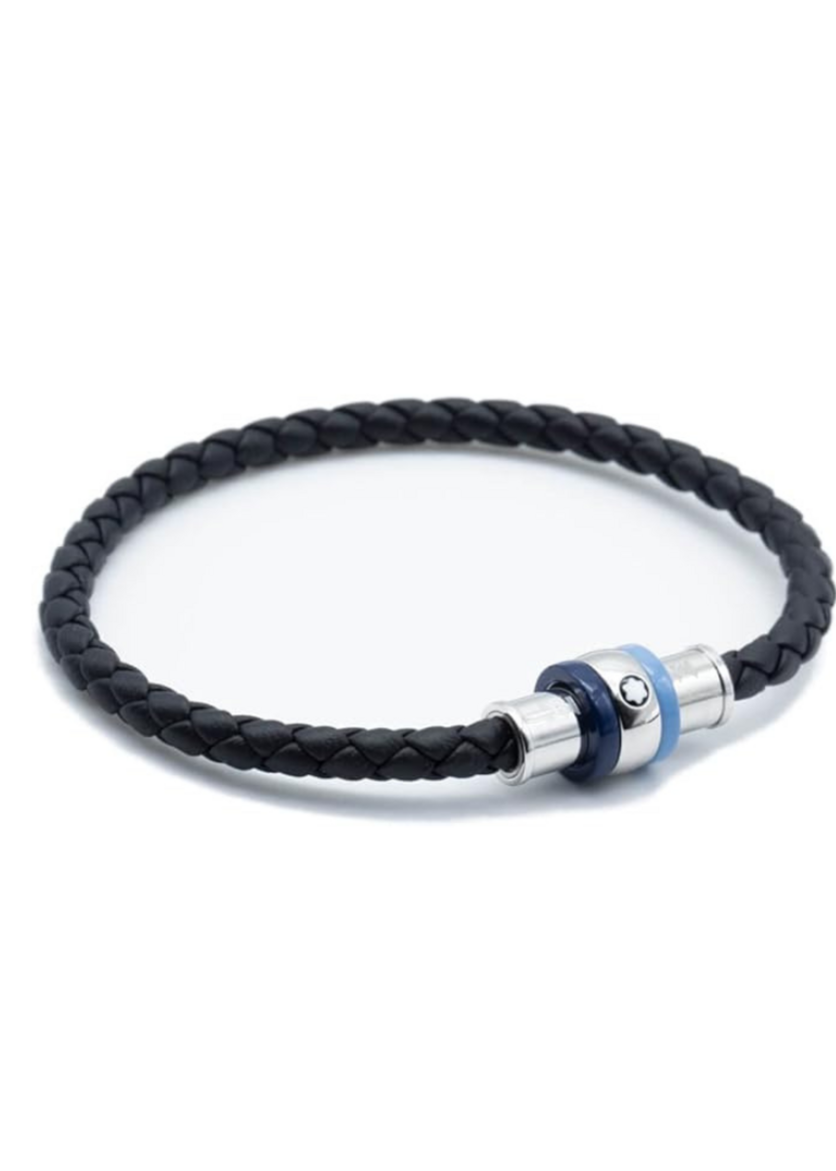 Montblanc Armband Ice Sea Blue Steel/Leather /63