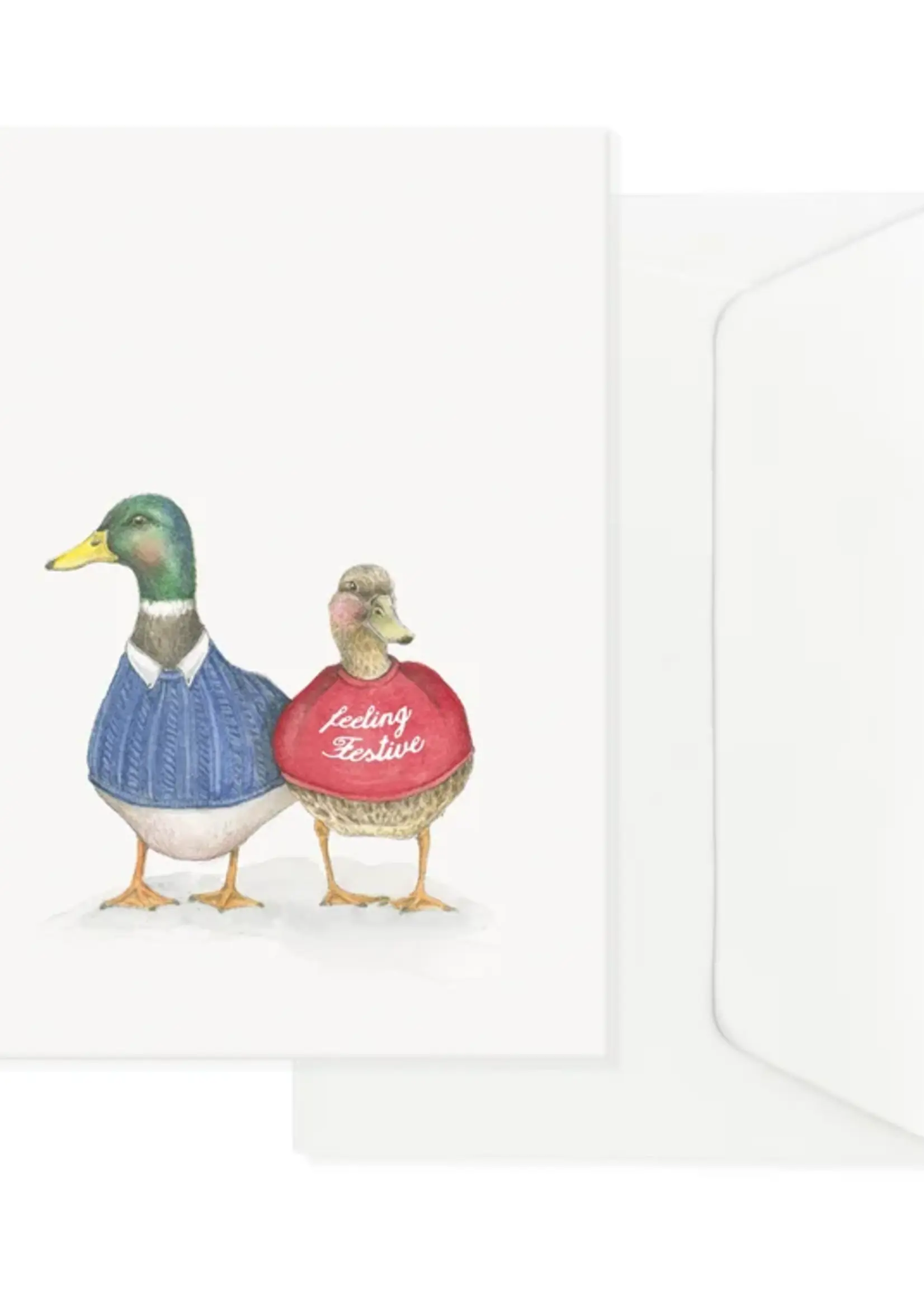 Maison Tribu Wenskaart Art All Season - Ducks Feeling Festive