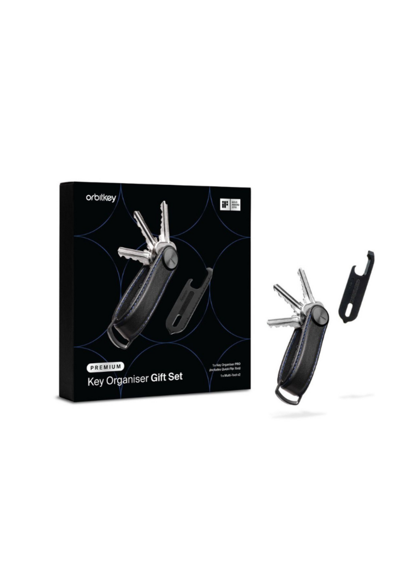 Orbitkey Gift Set Key Organiser Pro Black/Blue +Multi-tool V2