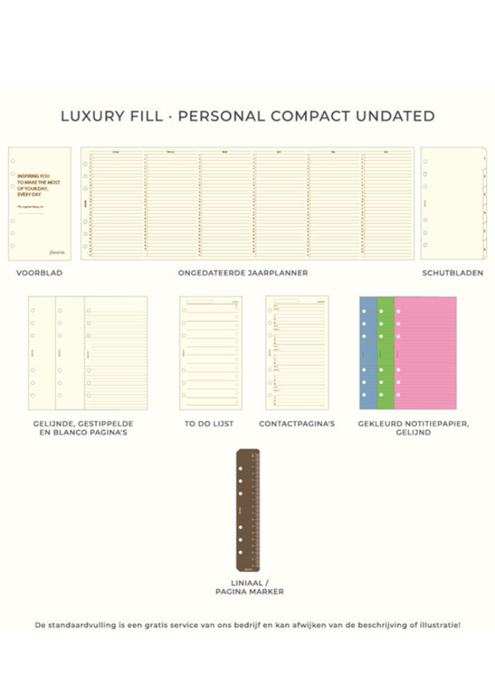 Filofax Organiser Personal Compact Zip Malden Ochre