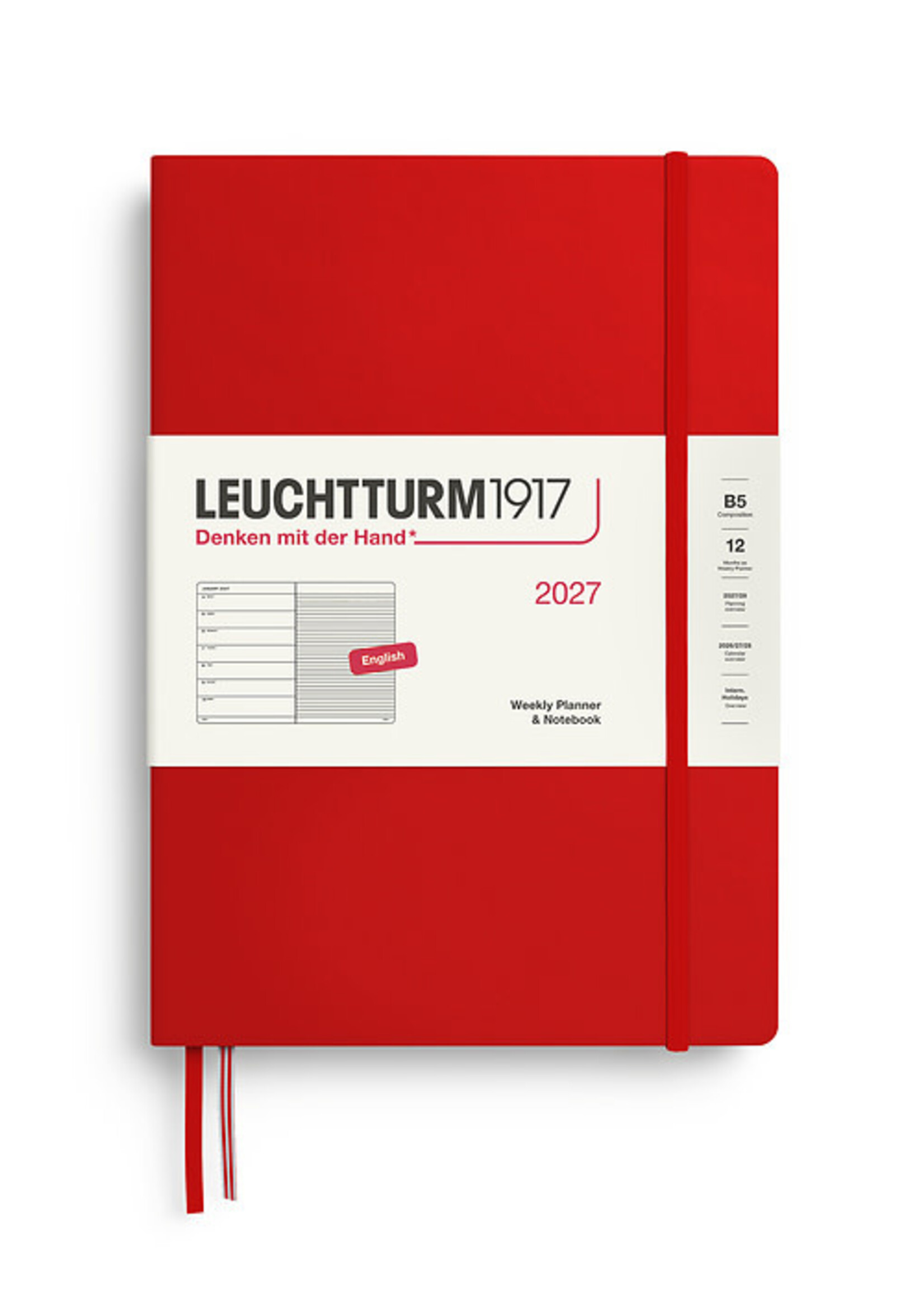 Leuchtturm1917 Agenda 2027 Composition Hard Cover Weekly/Note Cherry