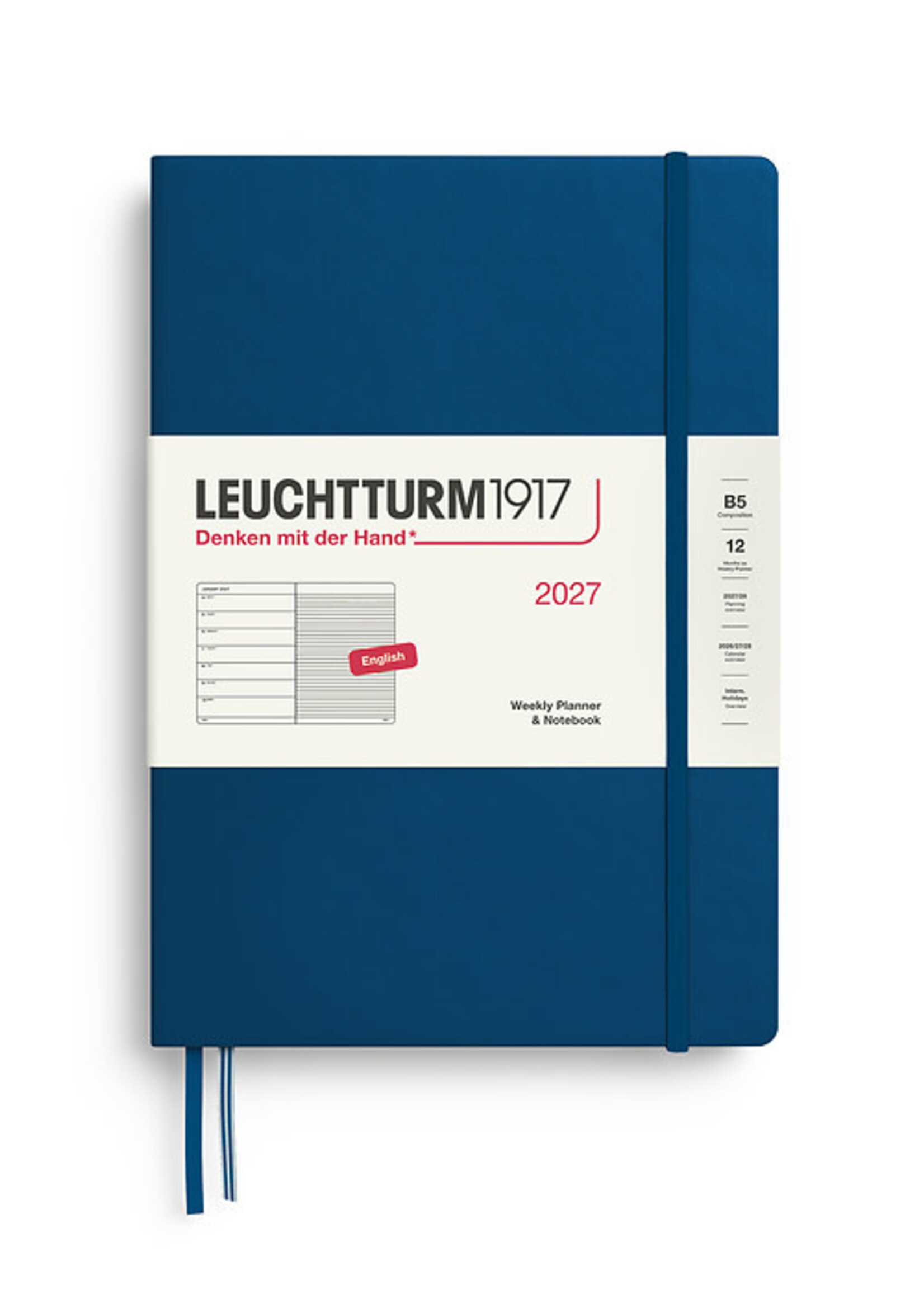 Leuchtturm1917 Agenda 2027 Composition B5 Hard Cover Weekly/Note Indigo