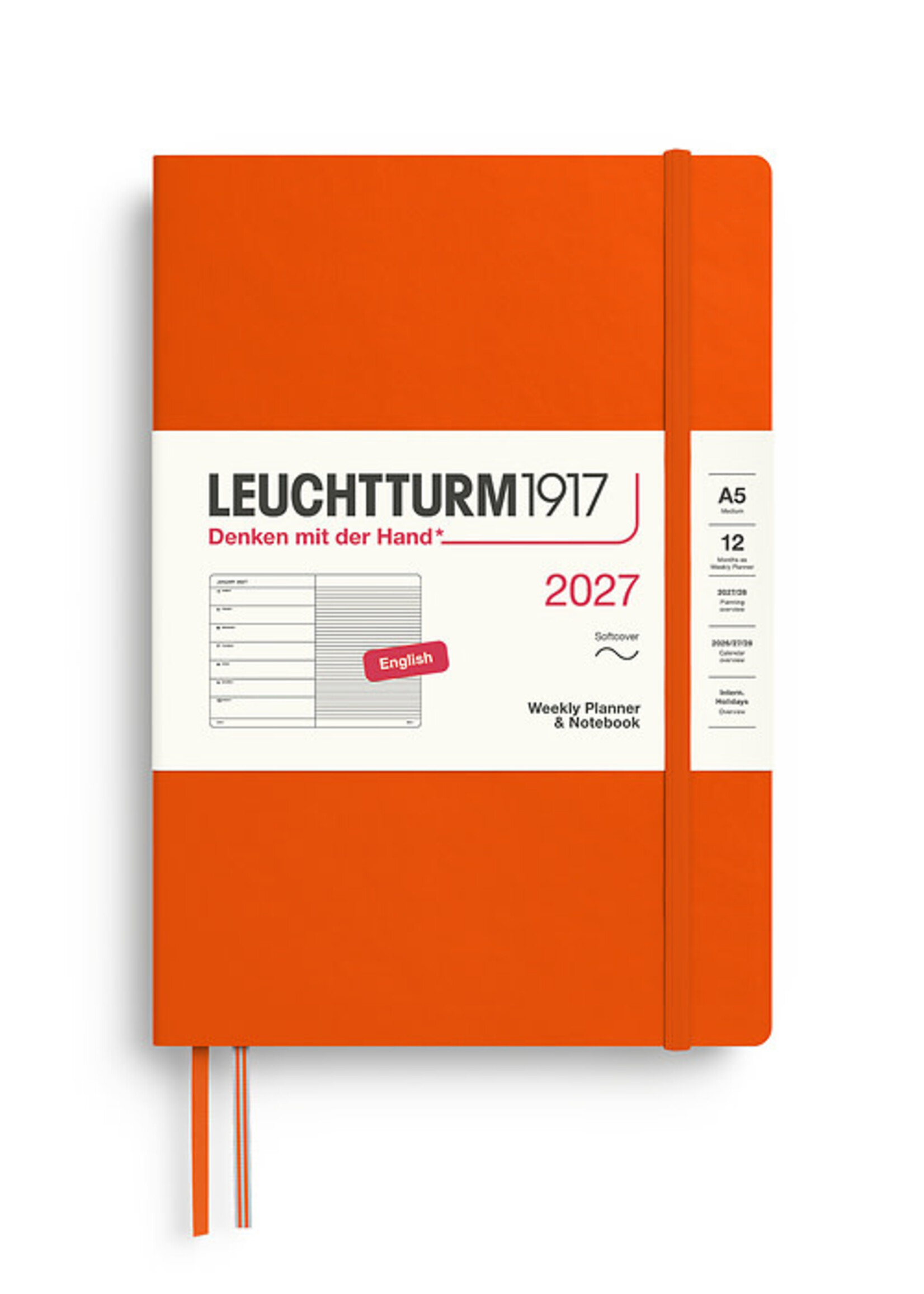 Leuchtturm1917 Agenda 2027 Medium Soft Cover Weekly/Note Pumpkin