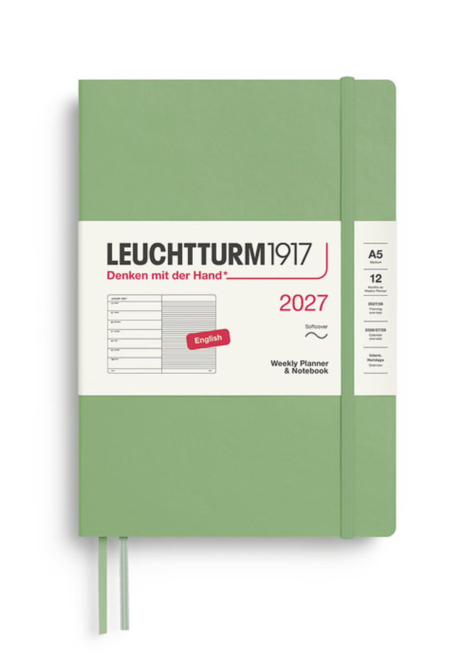 Leuchtturm1917 Agenda 2027 Medium Soft Cover Weekly/Note Sage