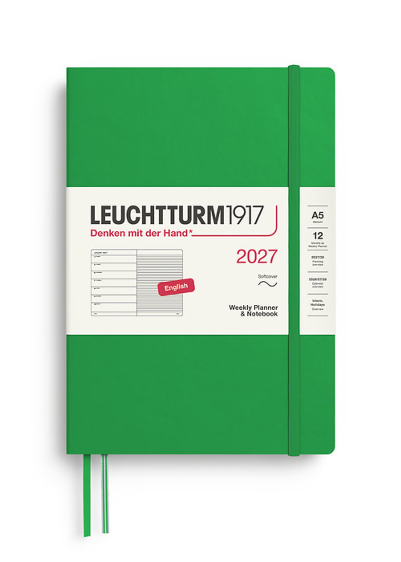 Leuchtturm1917 Agenda 2027 Medium Soft Cover Weekly/Note Spring Leaf
