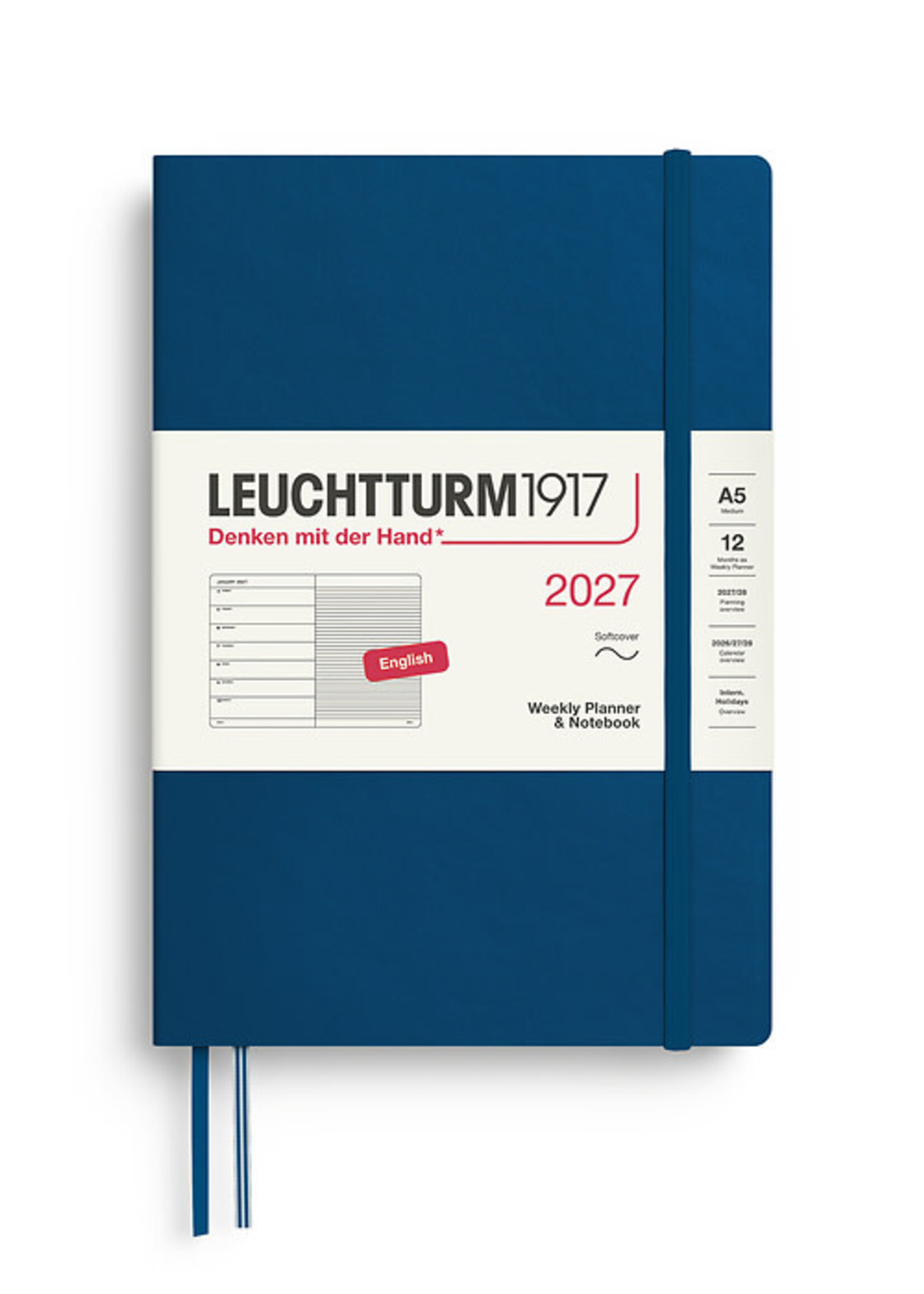 Leuchtturm1917 Agenda 2027 Medium Soft Cover Weekly/Note Indigo