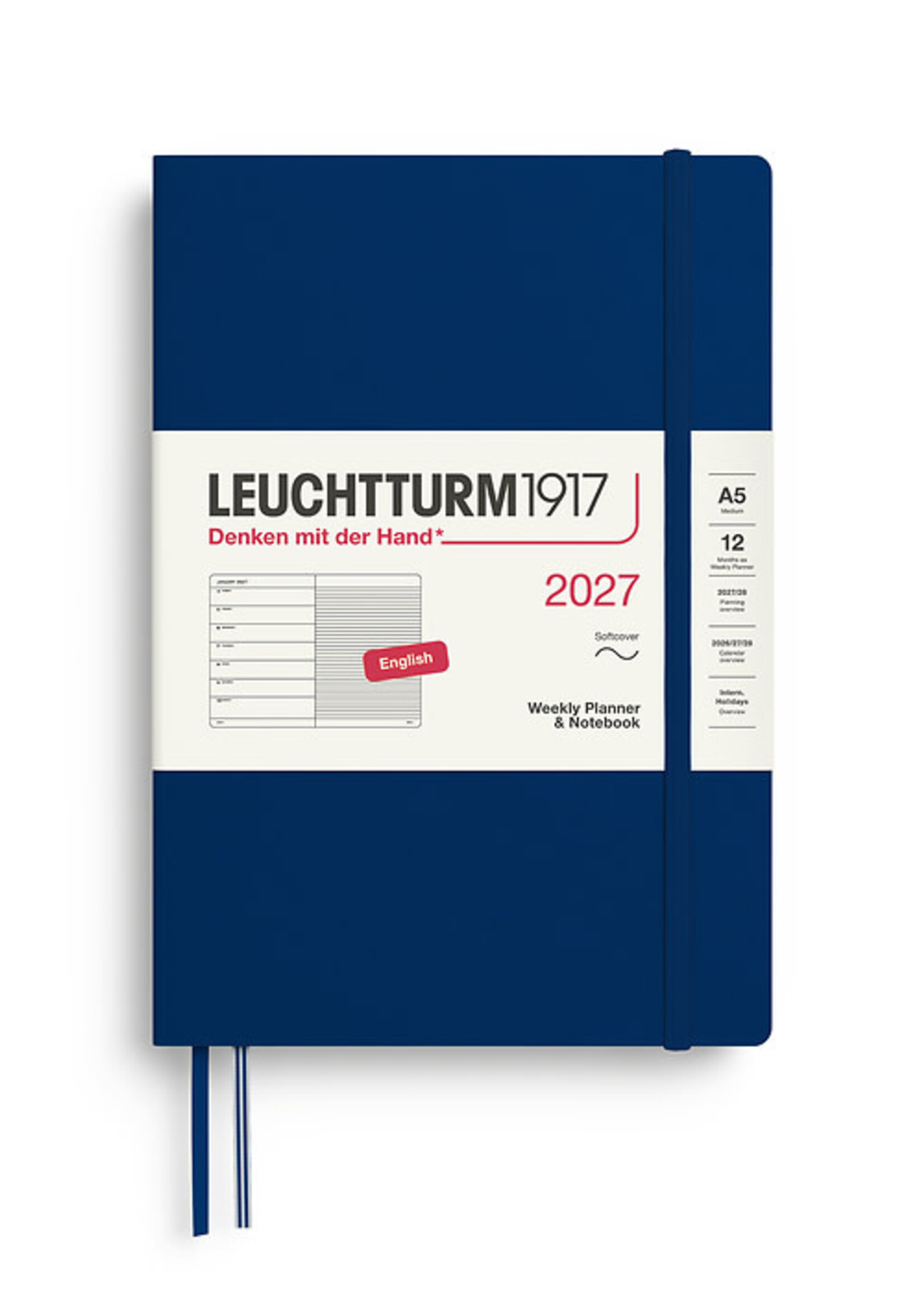 Leuchtturm1917 Agenda 2027 Medium Soft Cover Weekly/Note Navy