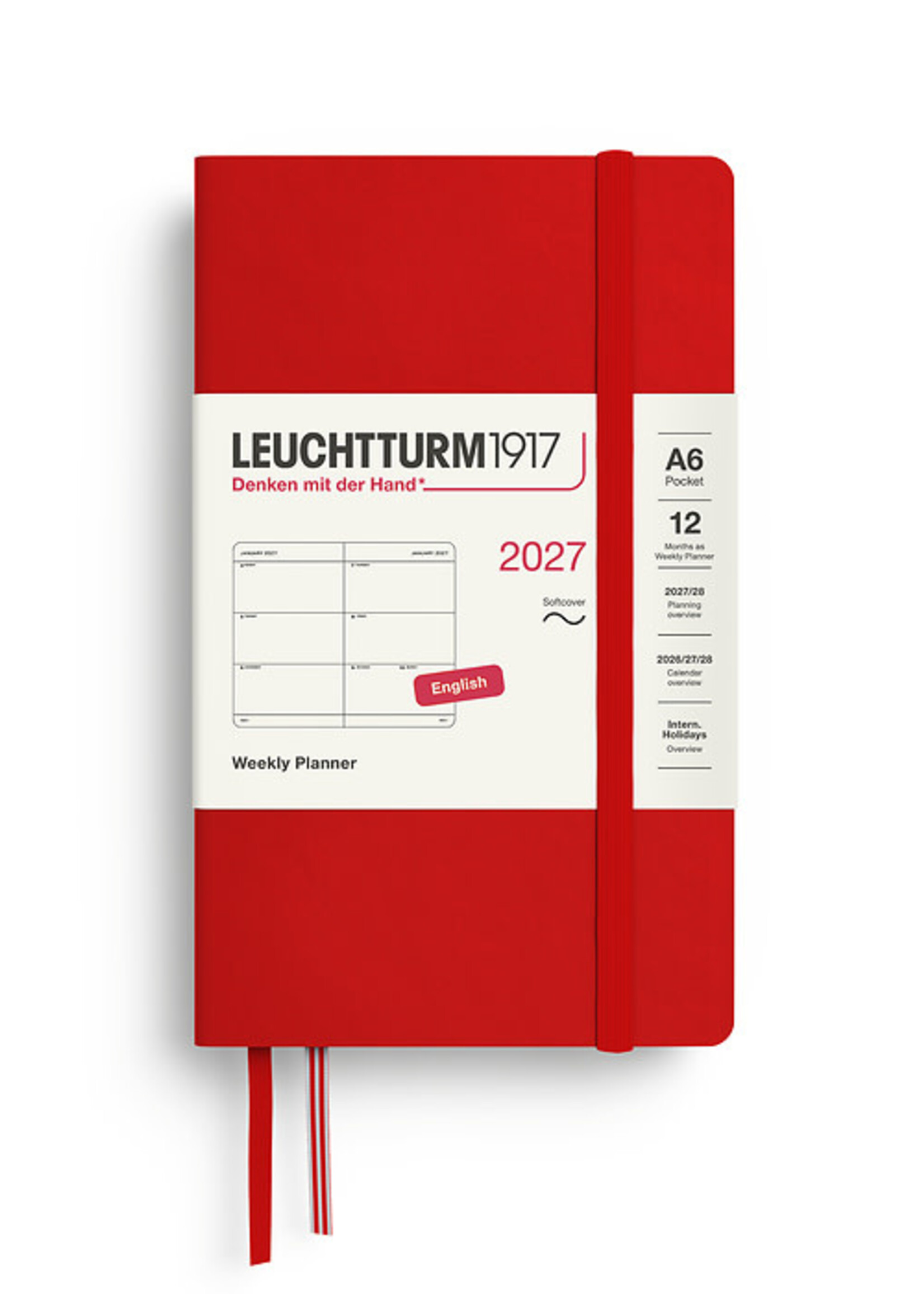 Leuchtturm1917 Agenda 2027 Pocket Soft Cover Week Hor. Cherry