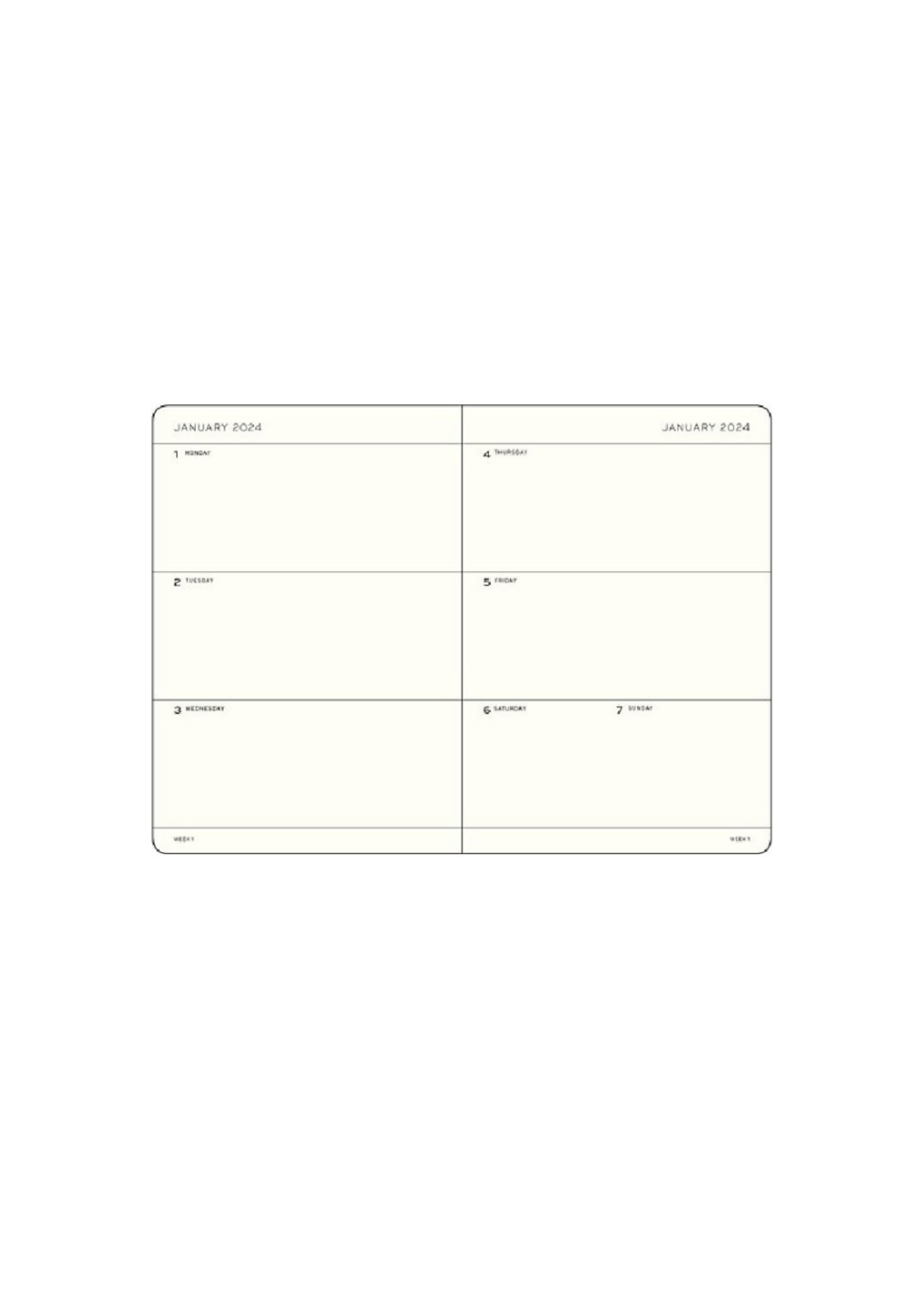 Leuchtturm1917 Agenda 2027 Pocket Soft Cover Week Hor. Black