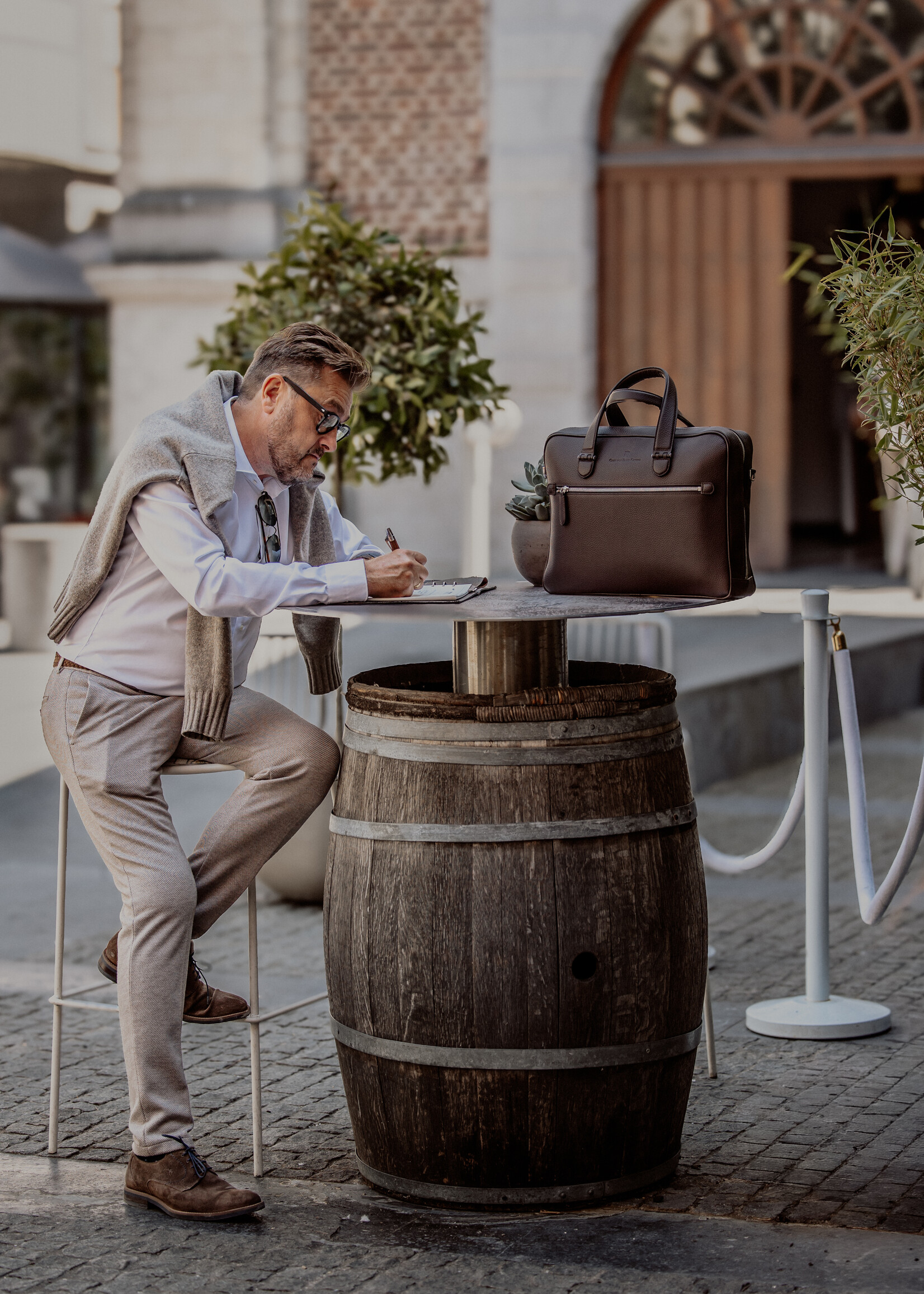 Graf von Faber-Castell Businesstas Slim Cashmère Dark Brown Cashmère