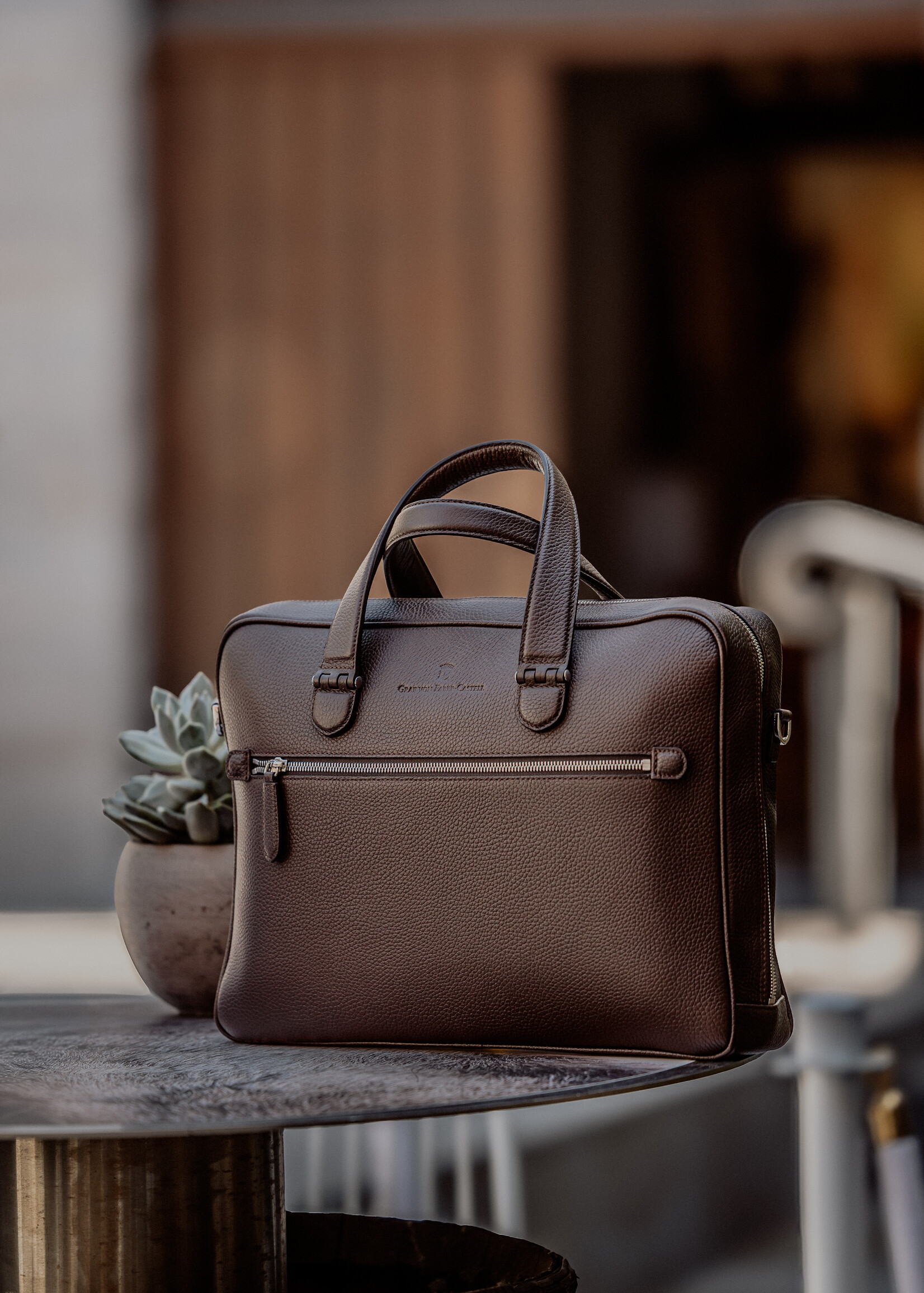 Graf von Faber-Castell Businesstas Slim Cashmère Dark Brown Cashmère