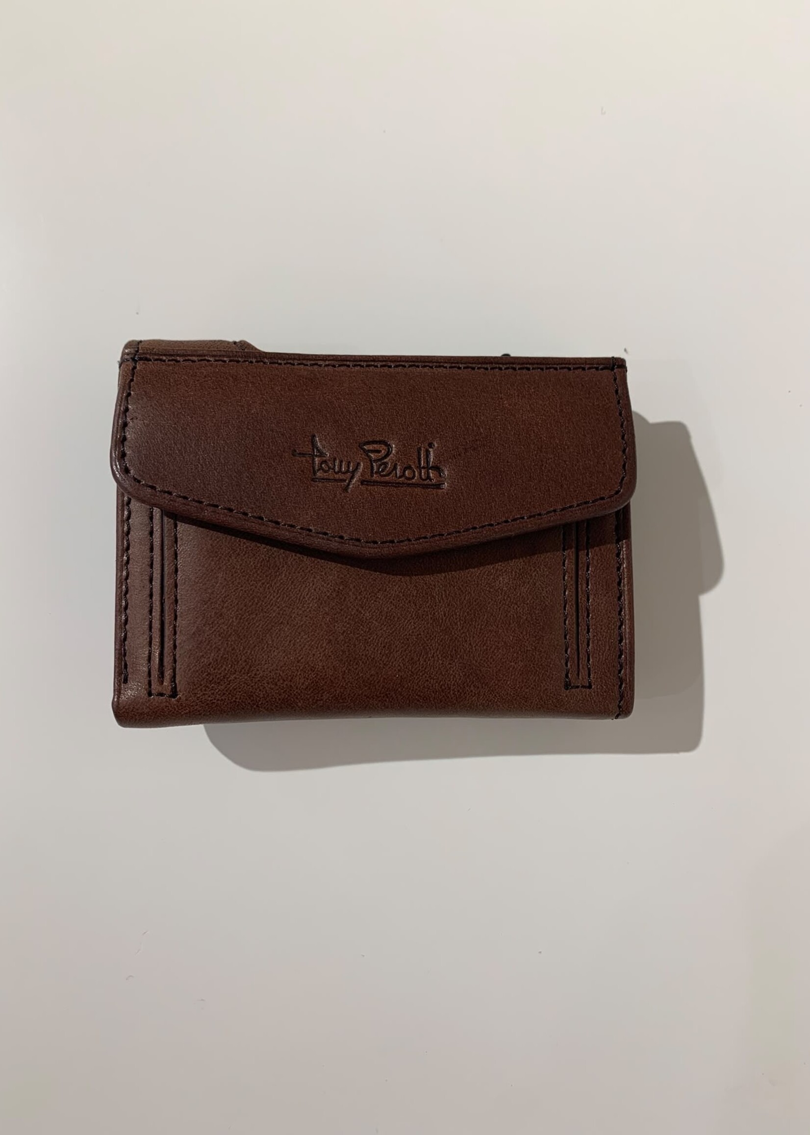 Tony Perotti Cardprotector Mini Wallet RFID met voorvak Dark Brown