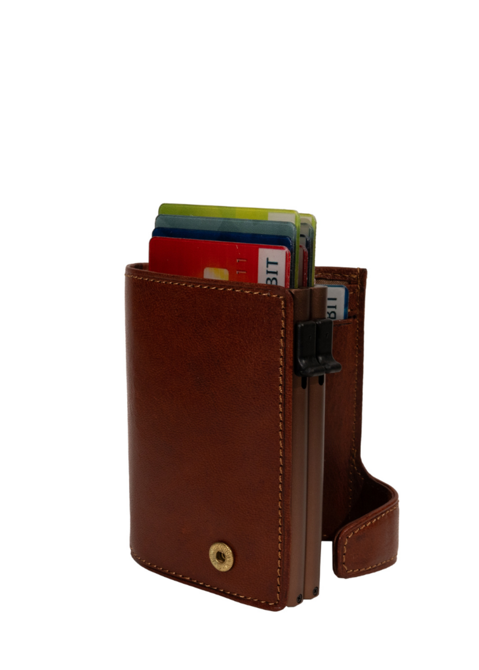 Tony Perotti Cardprotector Twin Wallet RFID met voorvak Vintage Brown