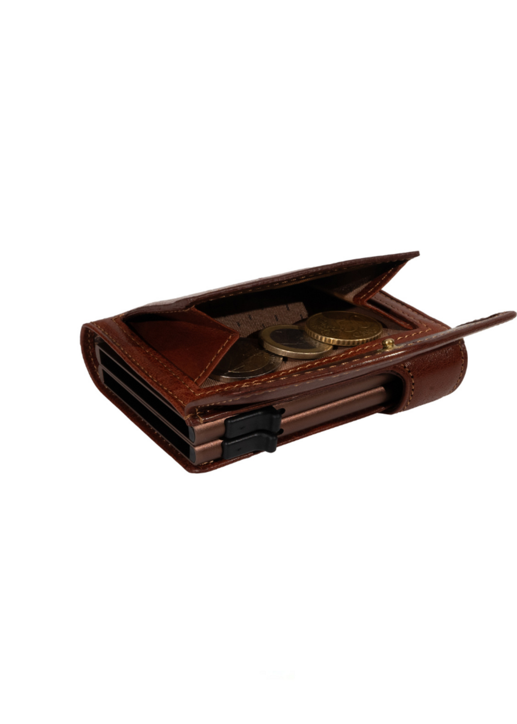 Tony Perotti Cardprotector Twin Wallet RFID met voorvak Vintage Brown