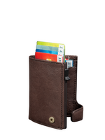 Tony Perotti Cardprotector Mini Wallet met voorvak Dark Brown