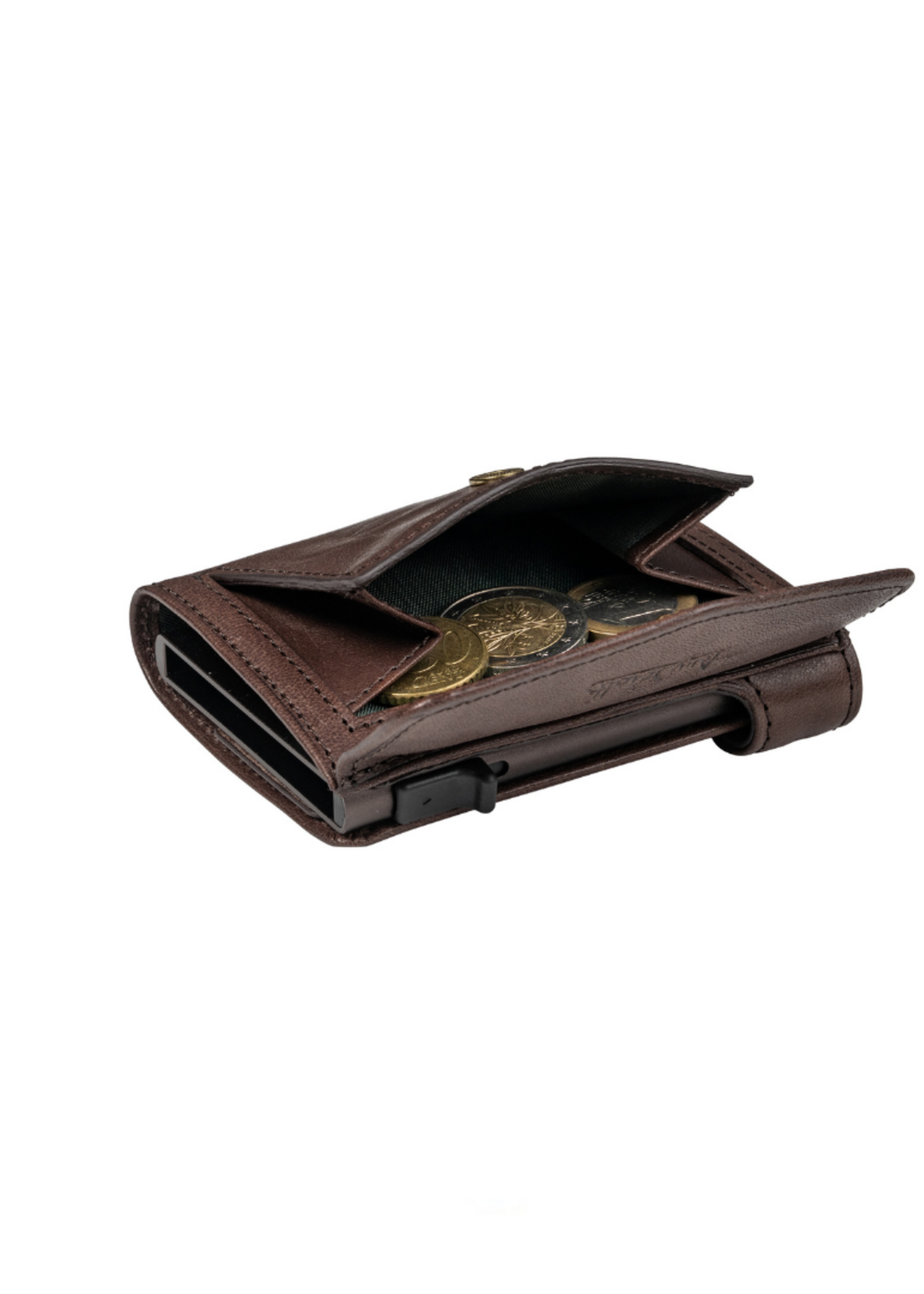 Tony Perotti Cardprotector Mini Wallet RFID met voorvak Dark Brown