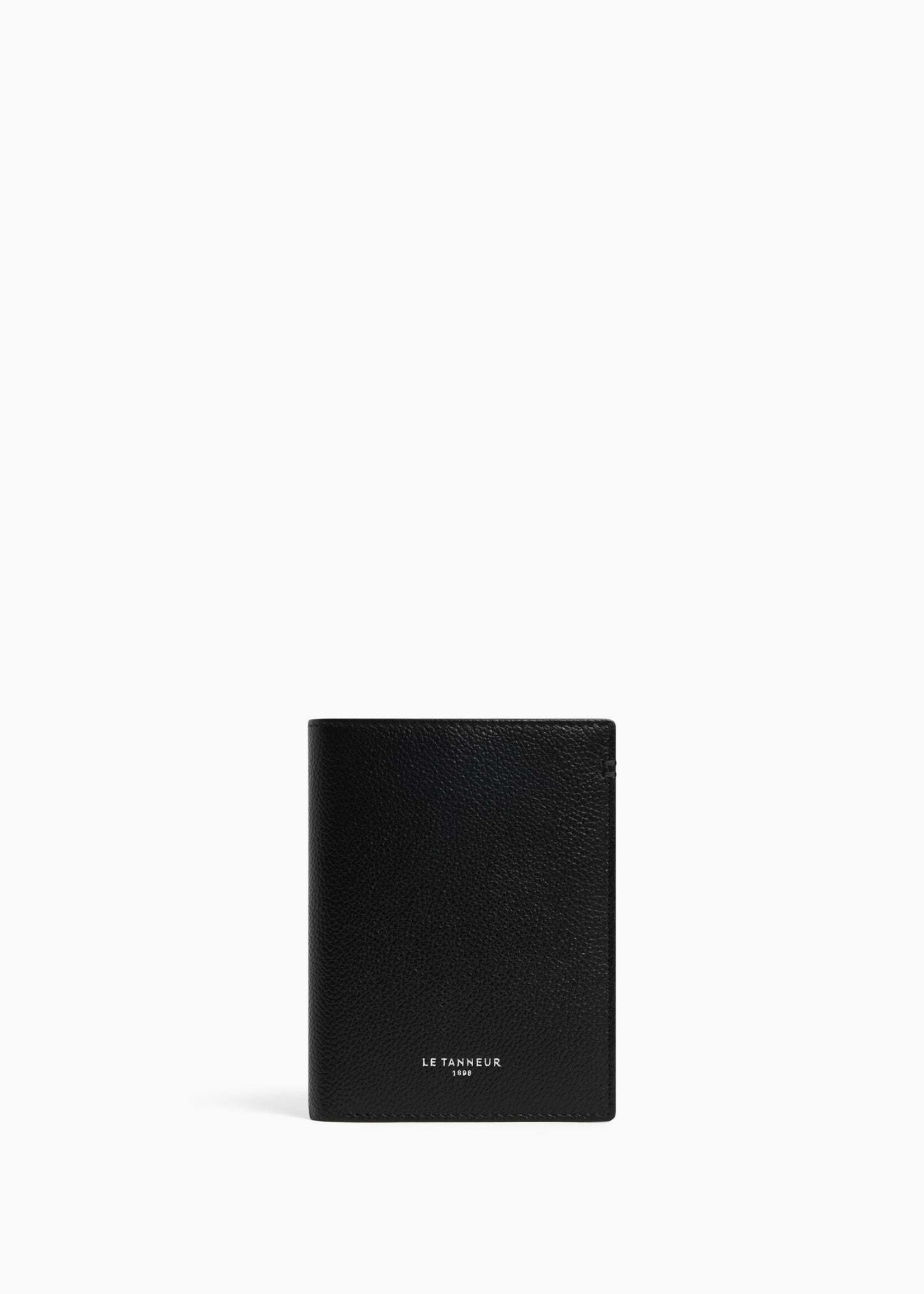 Le Tanneur Portefeuille Homme 8cc + zip Grain Black