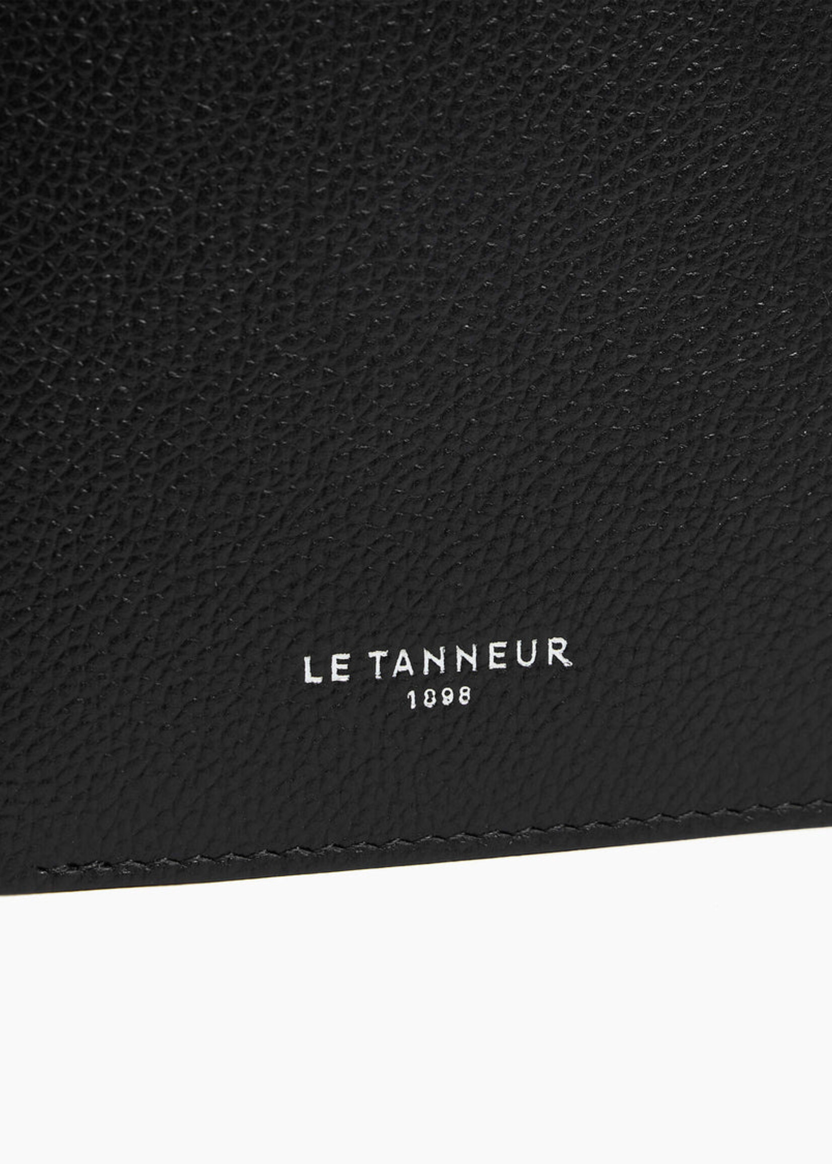Le Tanneur Portefeuille Homme 8cc + zip Grain Black