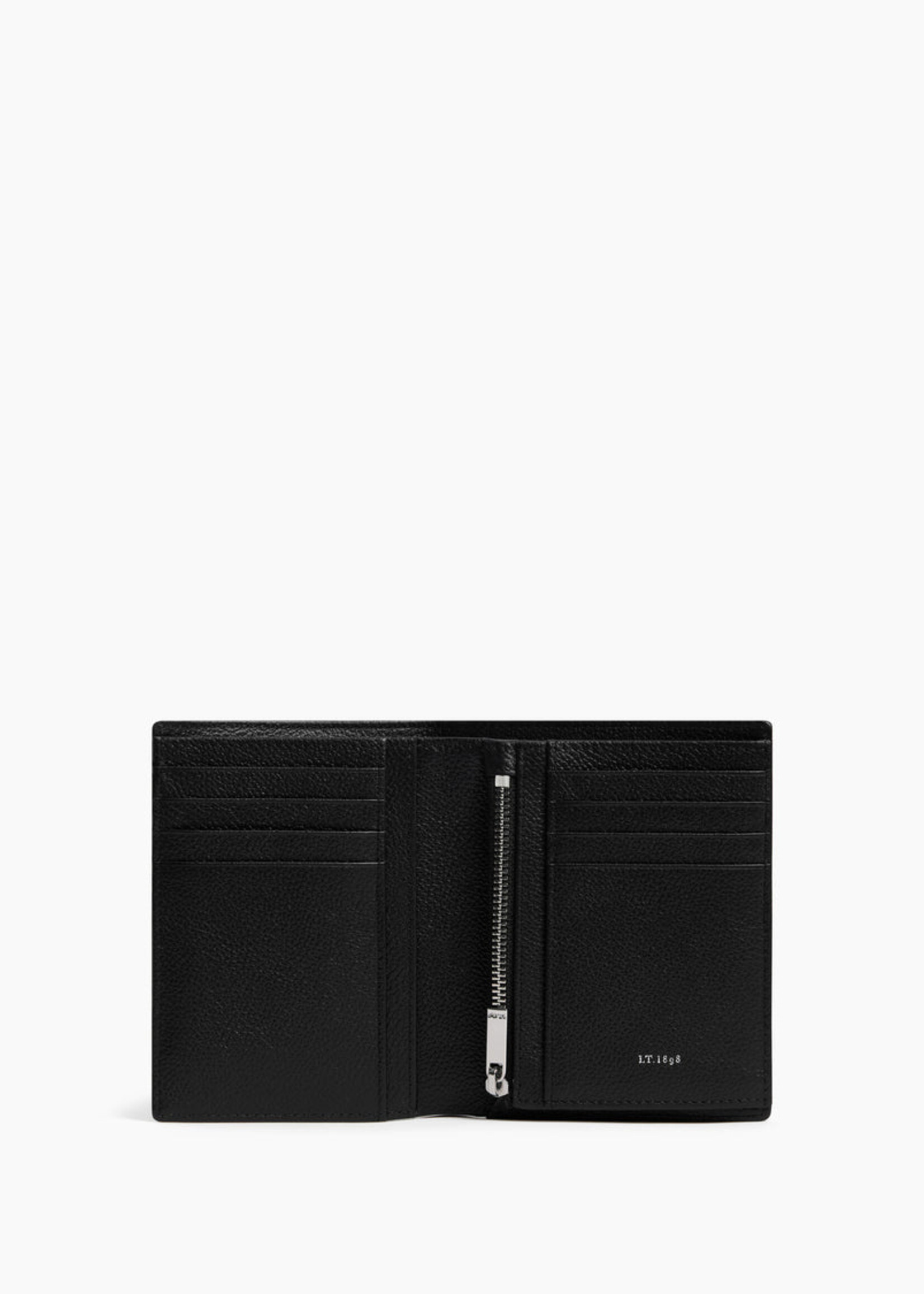 Le Tanneur Portefeuille Homme 8cc + zip Grain Black