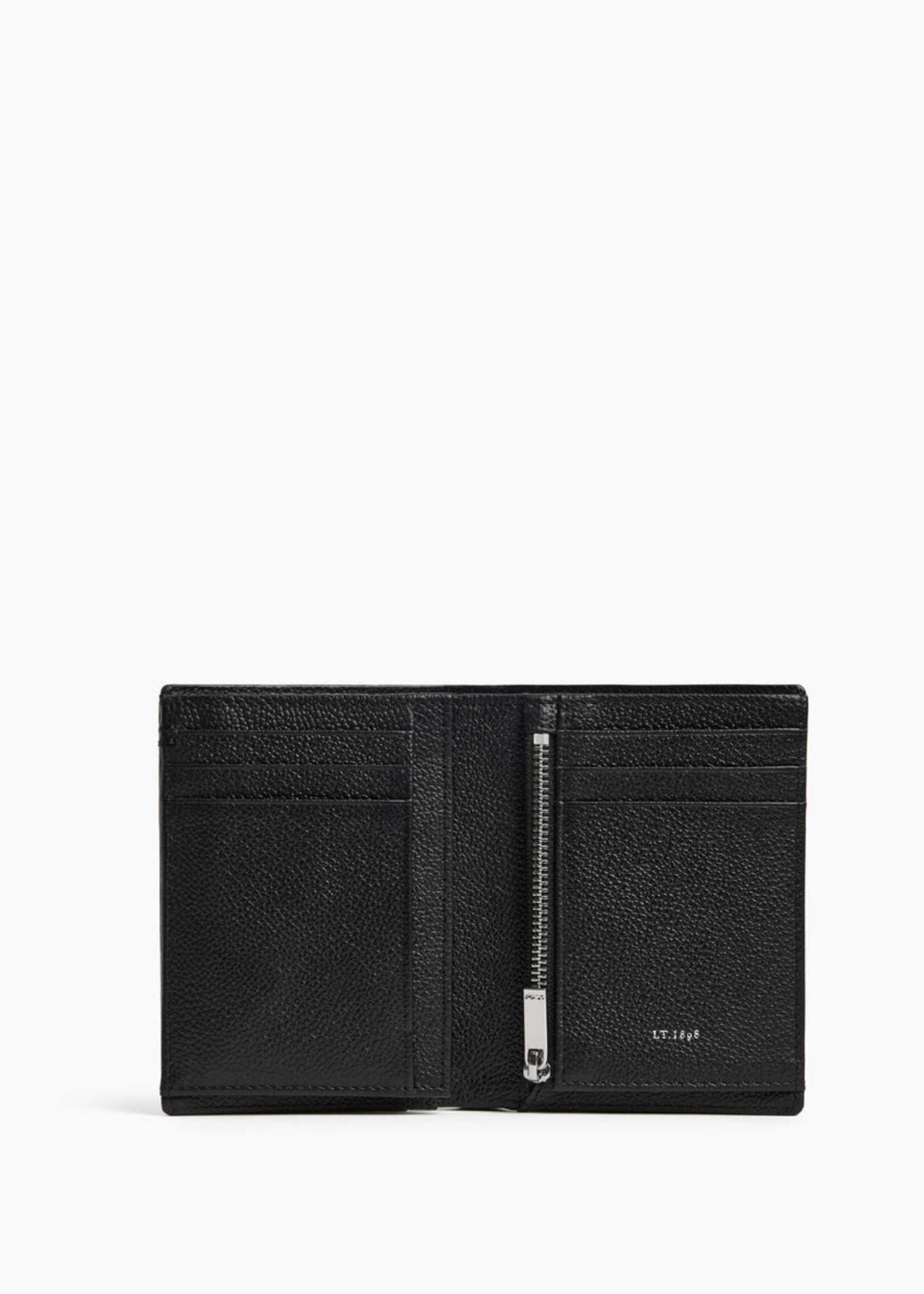 Le Tanneur Portefeuille Homme 12cc + zip Grain Black
