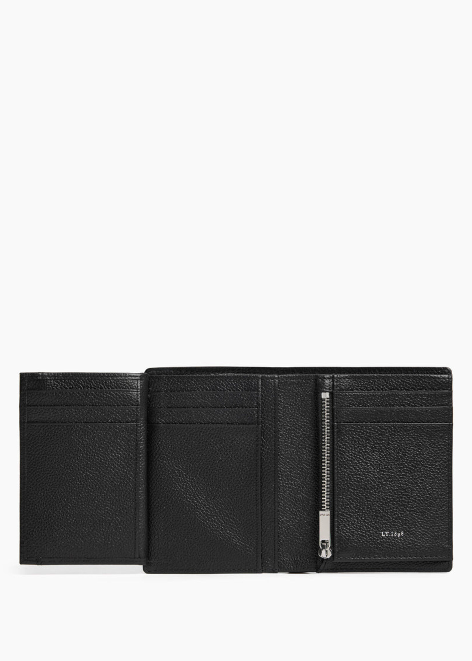 Le Tanneur Portefeuille Homme 12cc + zip Grain Black