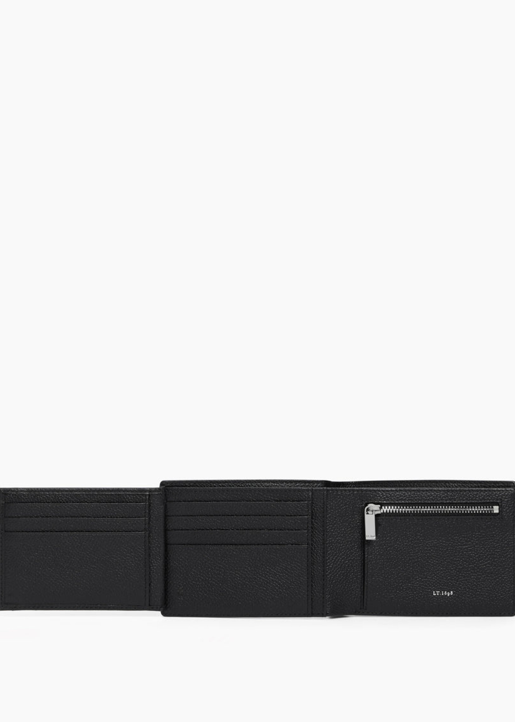 Le Tanneur Portefeuille Homme 10cc + zip Grain Black