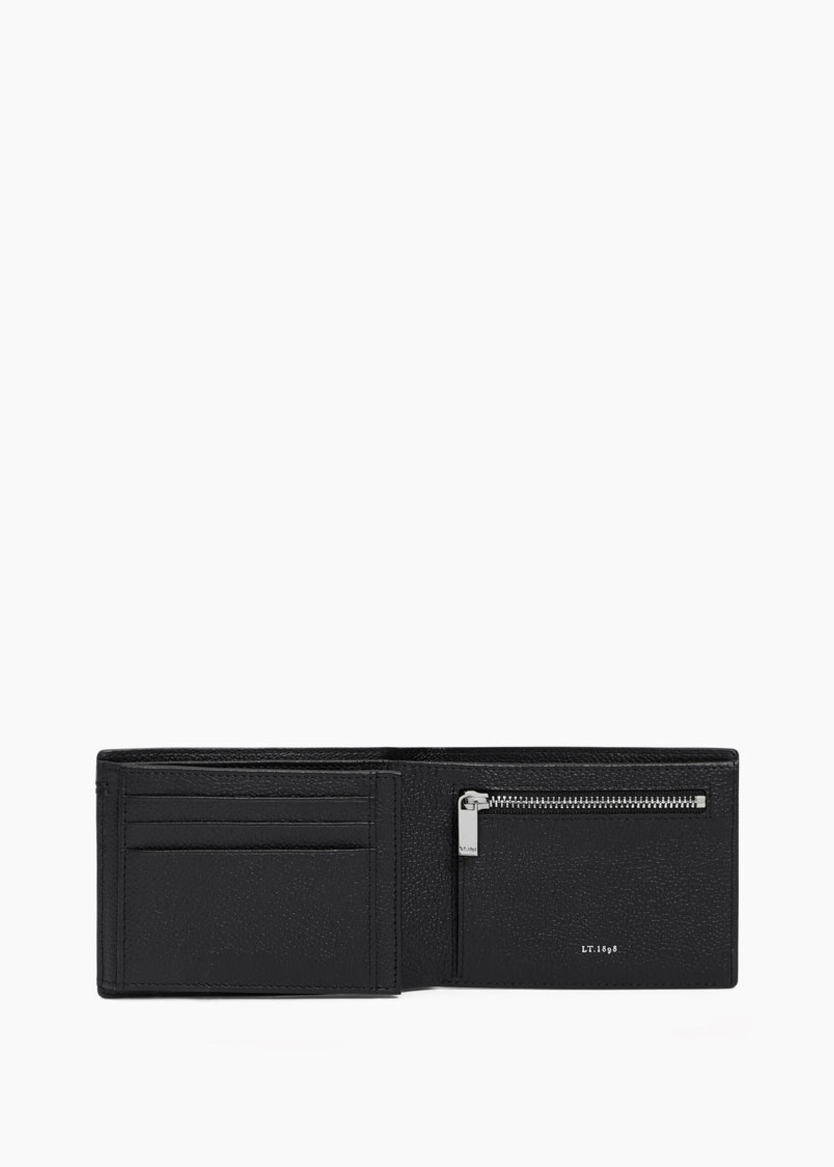 Le Tanneur Portefeuille Homme 10cc + zip Grain Black