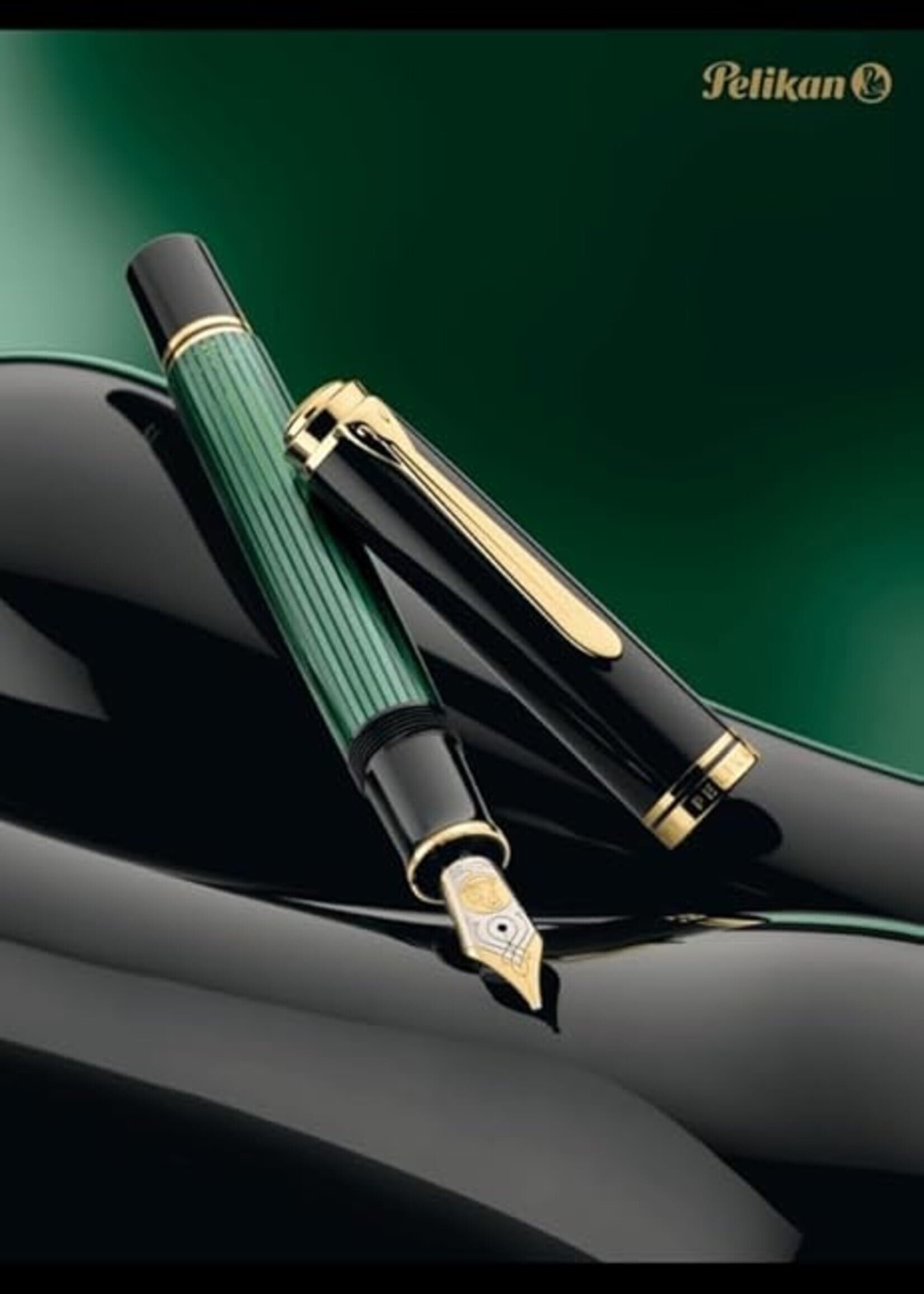 Pelikan Souverän M600 Zwart-Groen Vulpen 18K/750 F -Fijn