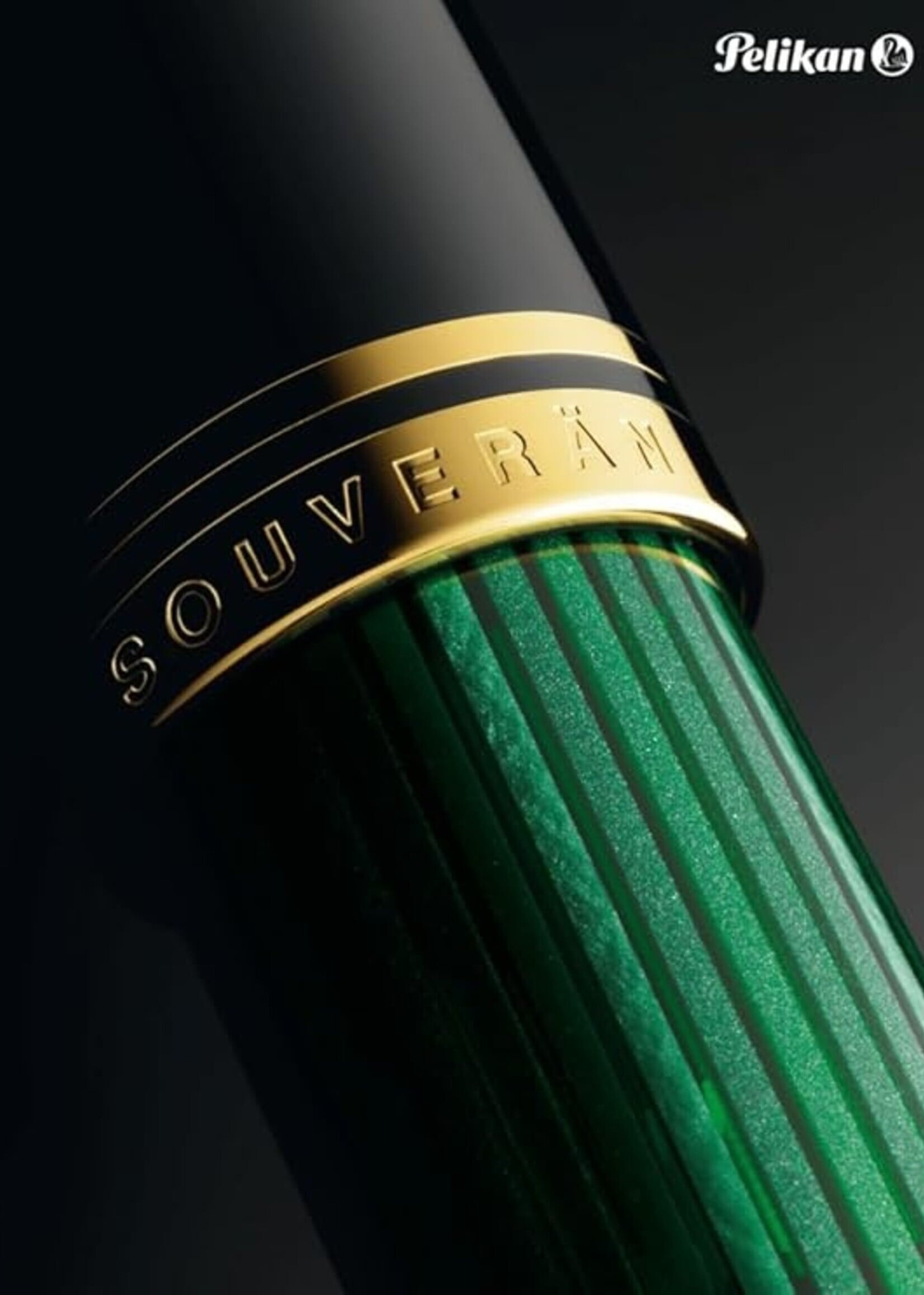 Pelikan Souverän M600 Zwart-Groen Vulpen 18K/750 F -Fijn