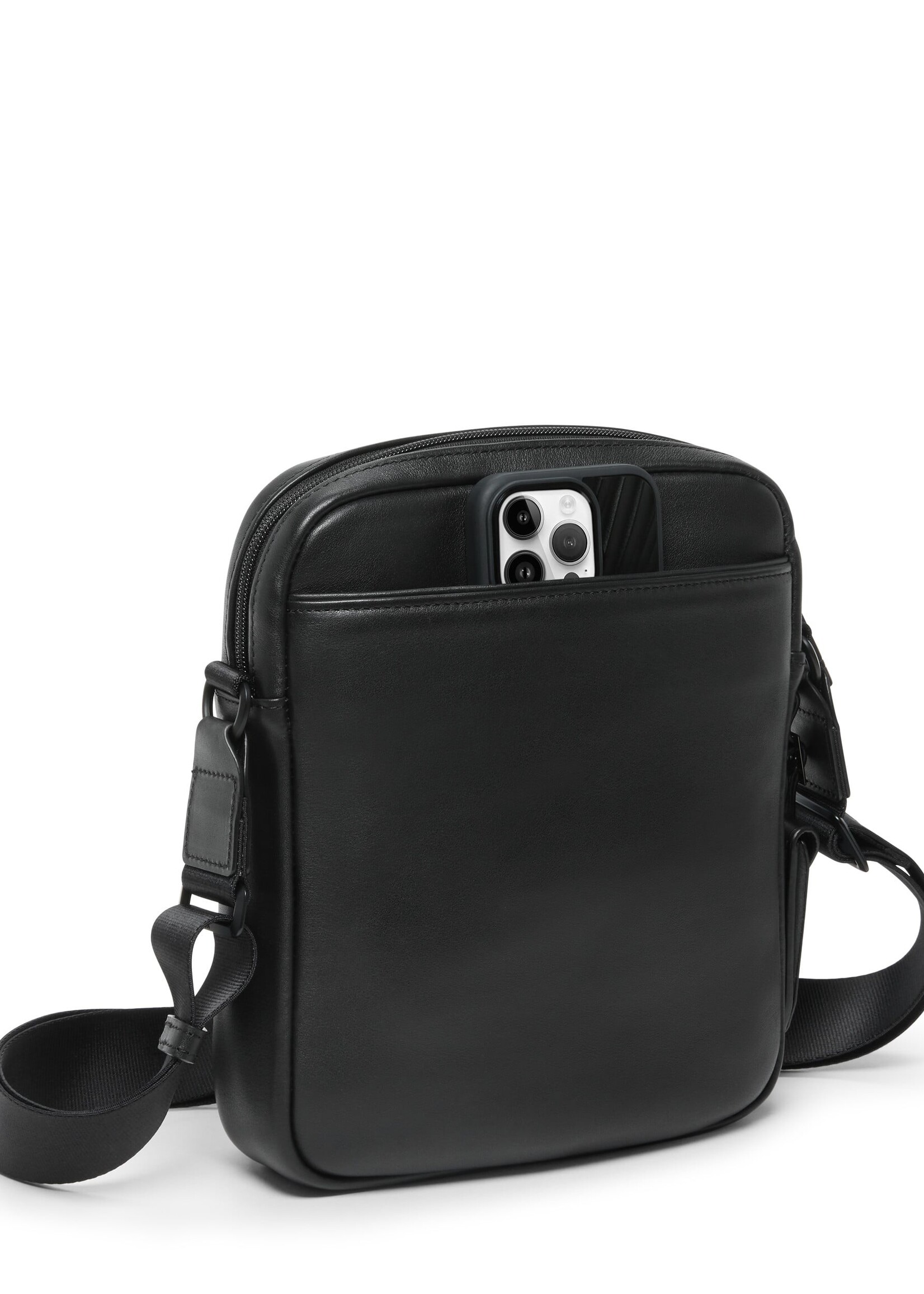 TUMI Alpha Black Leather Medium CrossBody