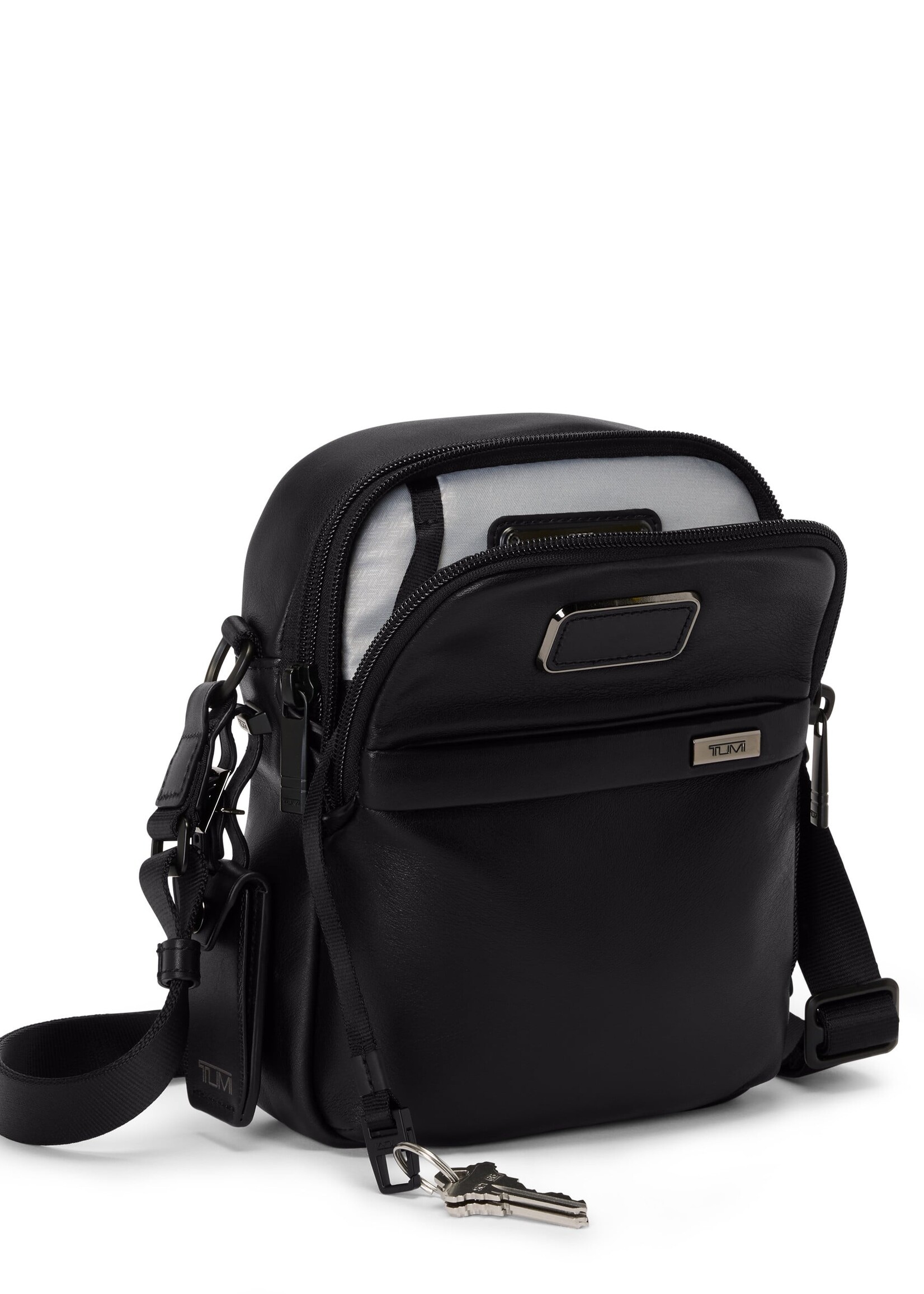 TUMI Alpha Black Leather Small CrossBody
