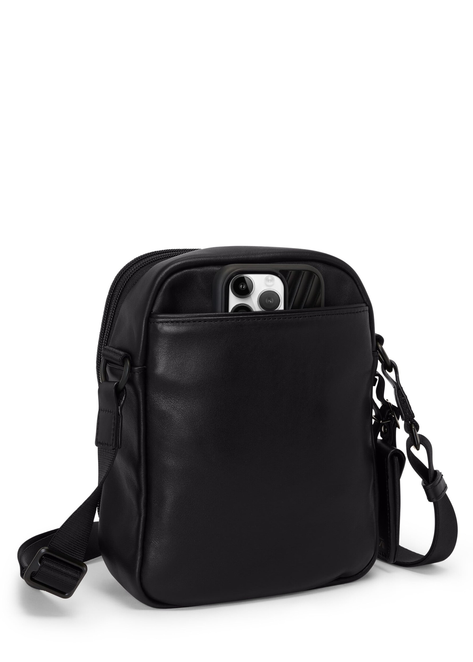 TUMI Alpha Black Leather Small CrossBody