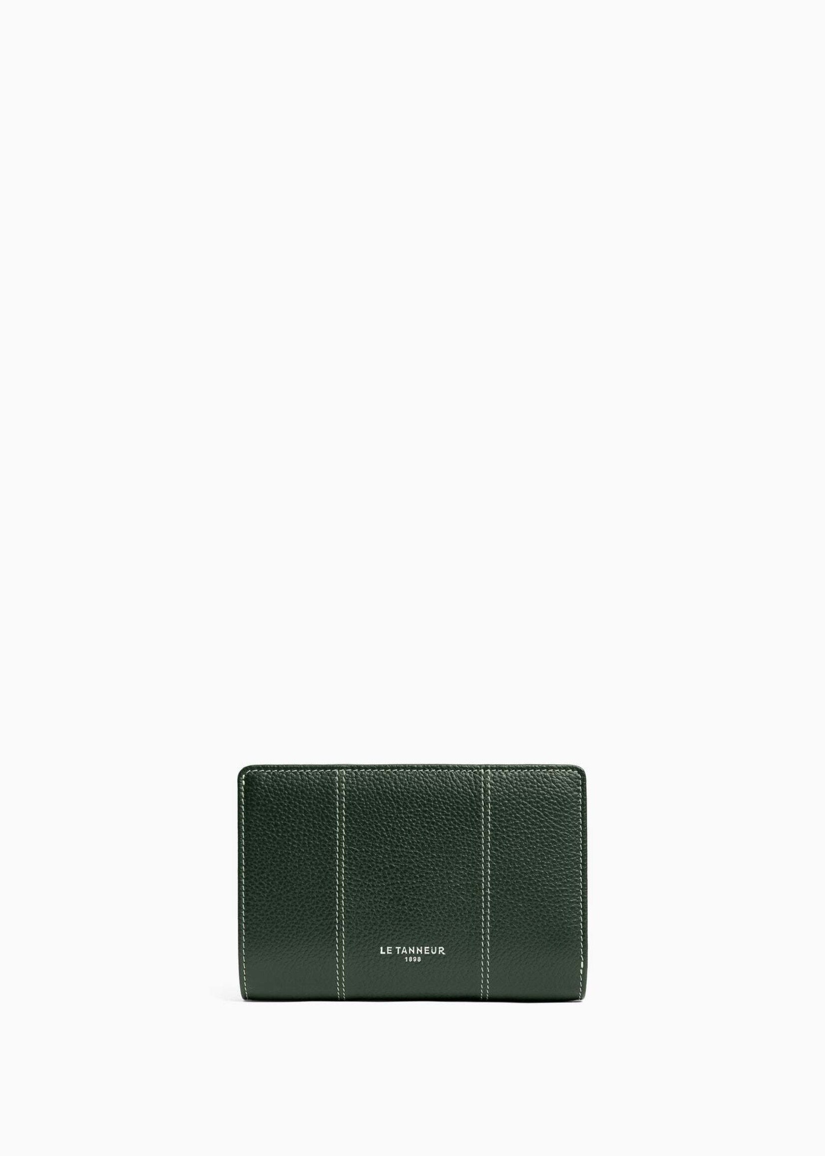 Le Tanneur Portefeuille Marguerite 10cc + zip Vert Malachite