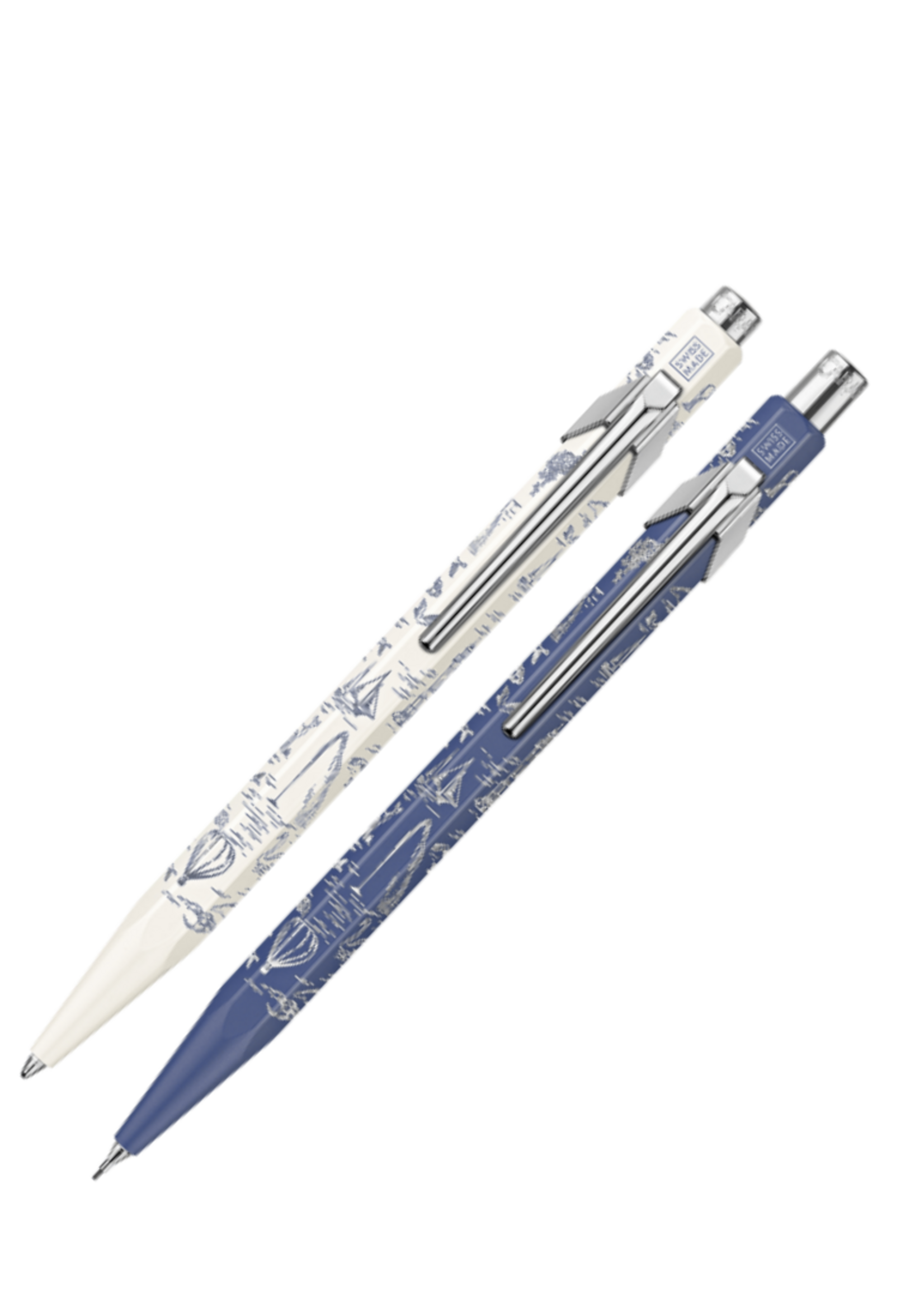 Caran d'Ache SE Set 849 White balpen / 844 Blue Vulpotlood 0.5 Xmas26